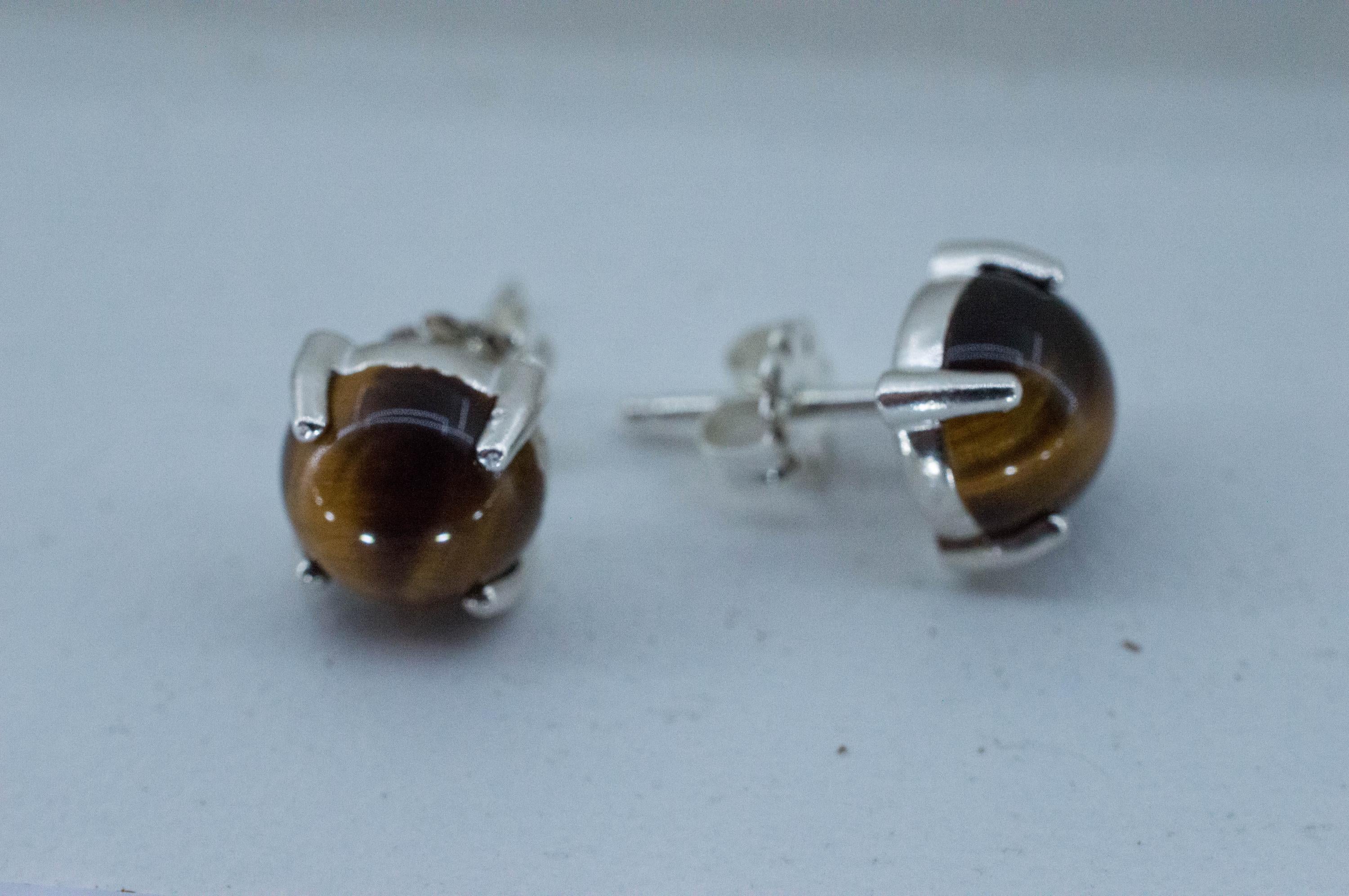 Tiger's Eye Earrings; Natural Untreated Thailand Tiger Eye; 3.270cts - Mark Oliver Gems