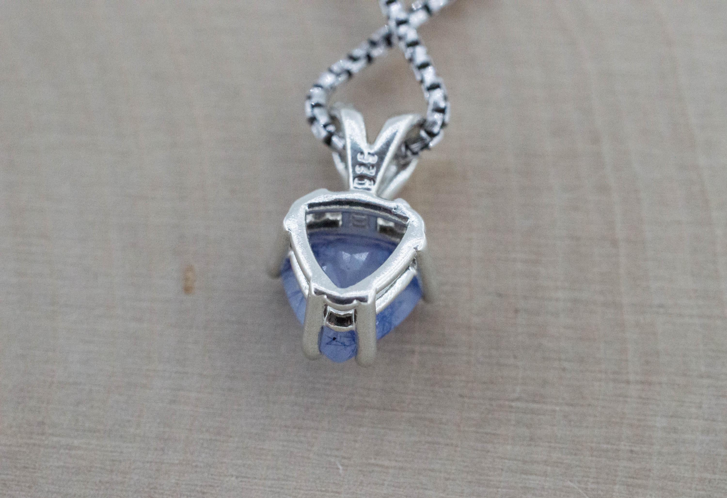 Dumortierite Quartz Pendant; Natural Untreated Brazil Dumortierite; 1.515cts - Mark Oliver Gems