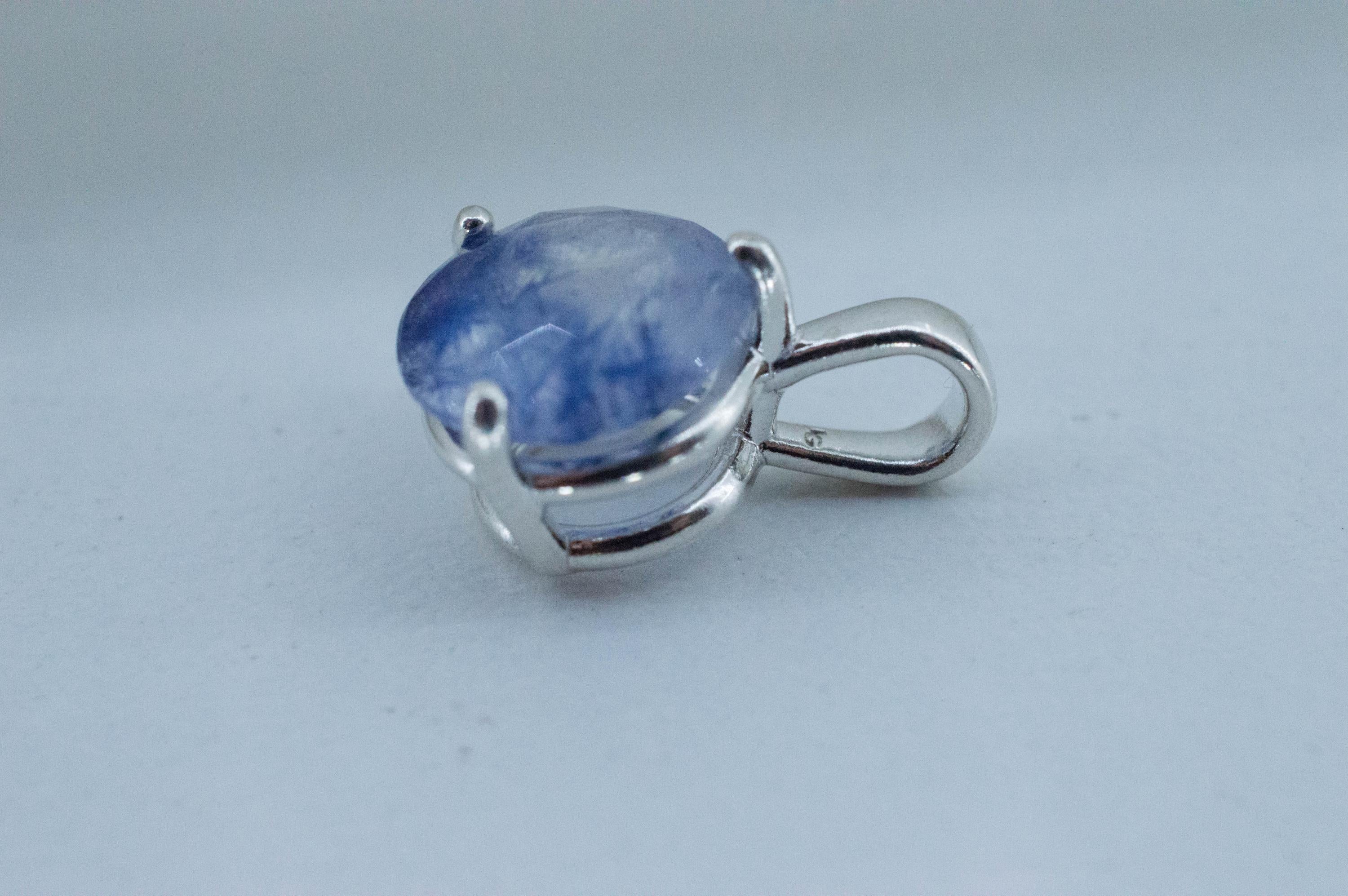 Dumortierite Quartz Pendant; Natural Untreated Brazil Dumortierite; 3.065cts - Mark Oliver Gems