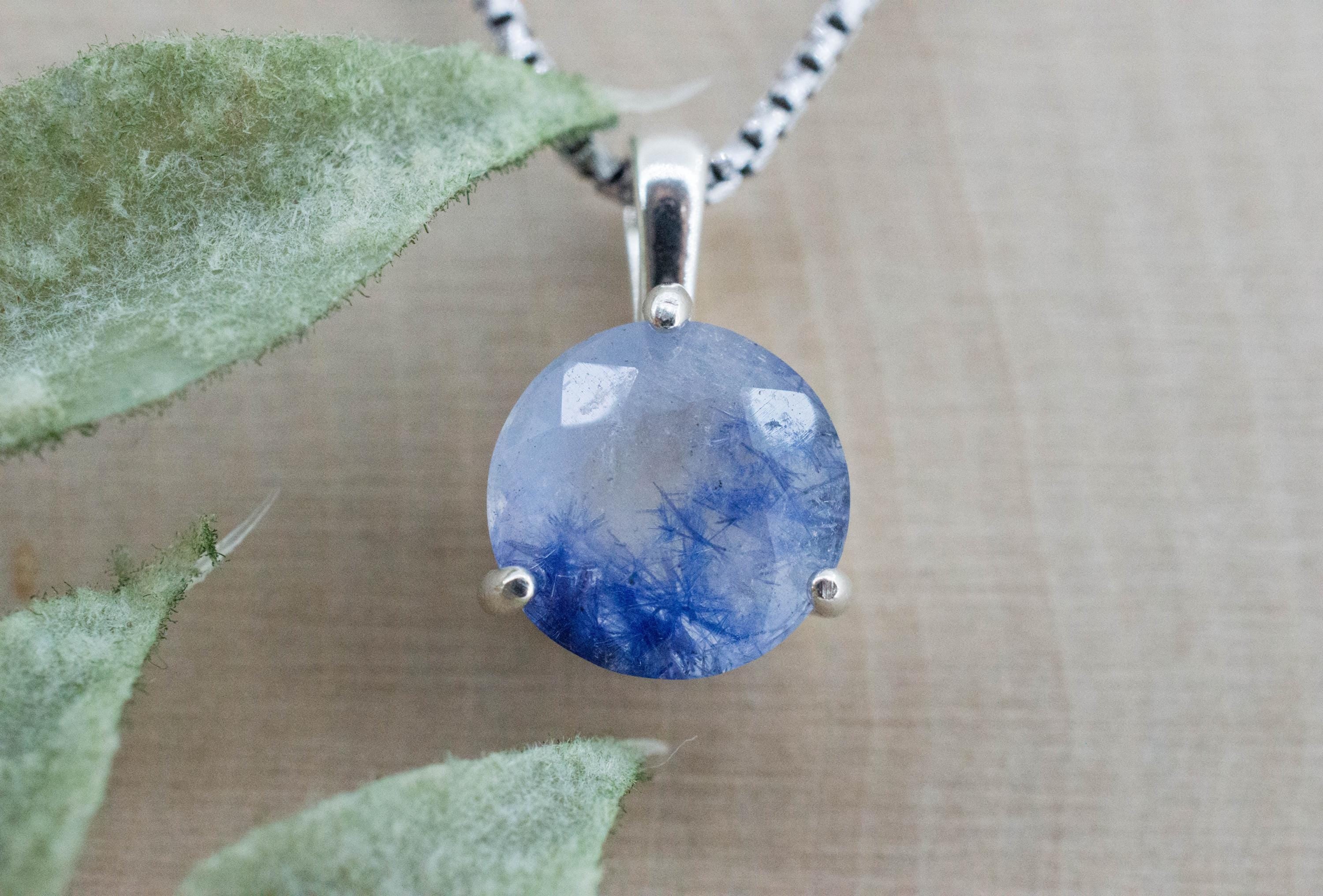 Dumortierite Quartz Pendant; Natural Untreated Brazil Dumortierite; 3.065cts - Mark Oliver Gems