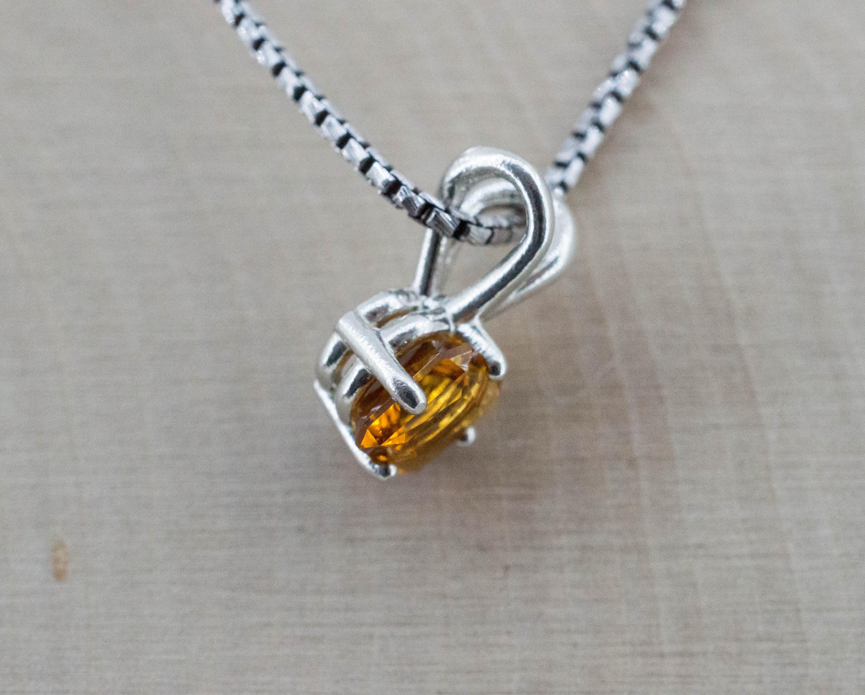 Citrine Pendant; Natural Untreated Uruguay Citrine; 0.980cts - Mark Oliver Gems