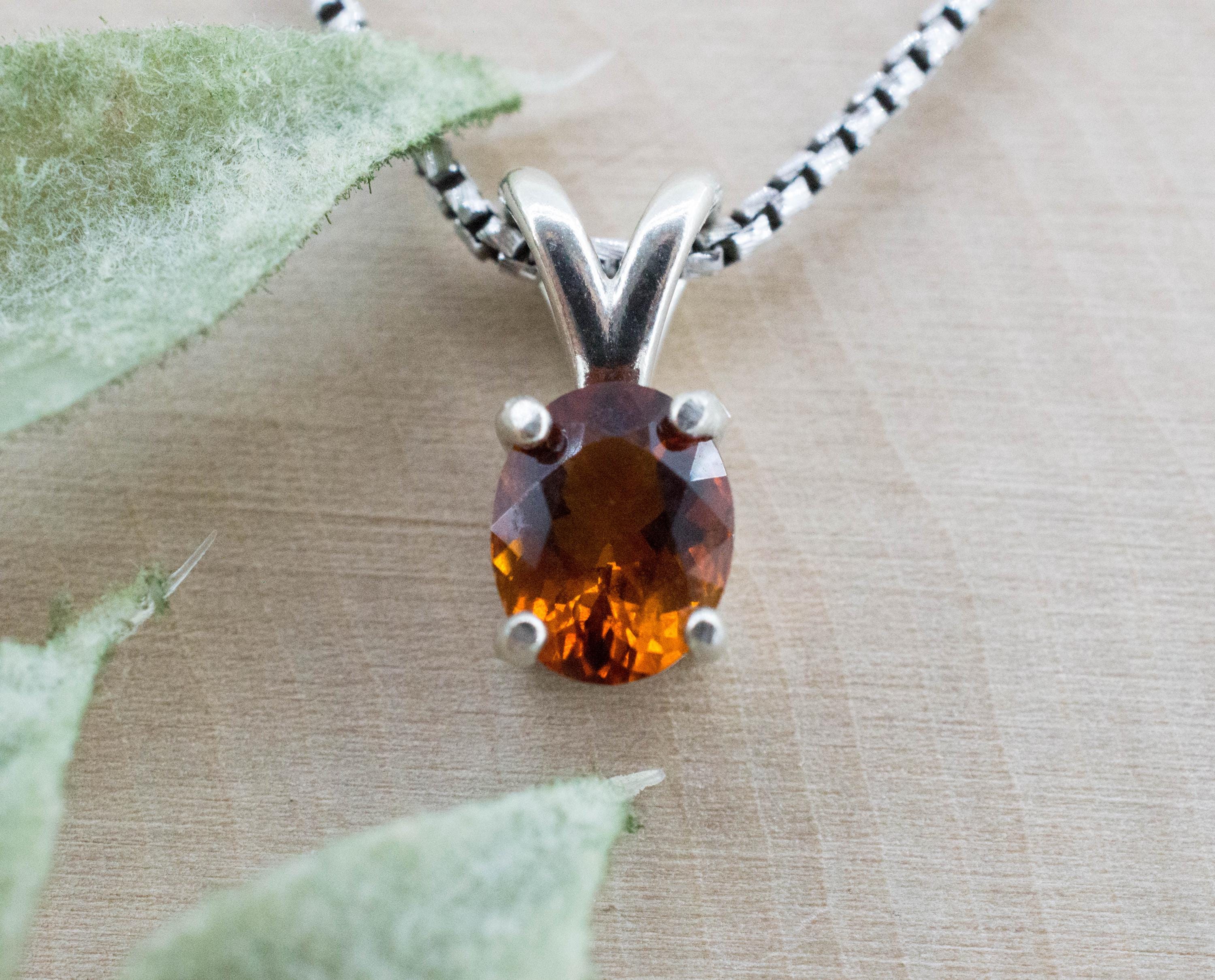 Madeira Citrine Pendant; Natural Untreated Brazil Citrine; 0.925cts - Mark Oliver Gems