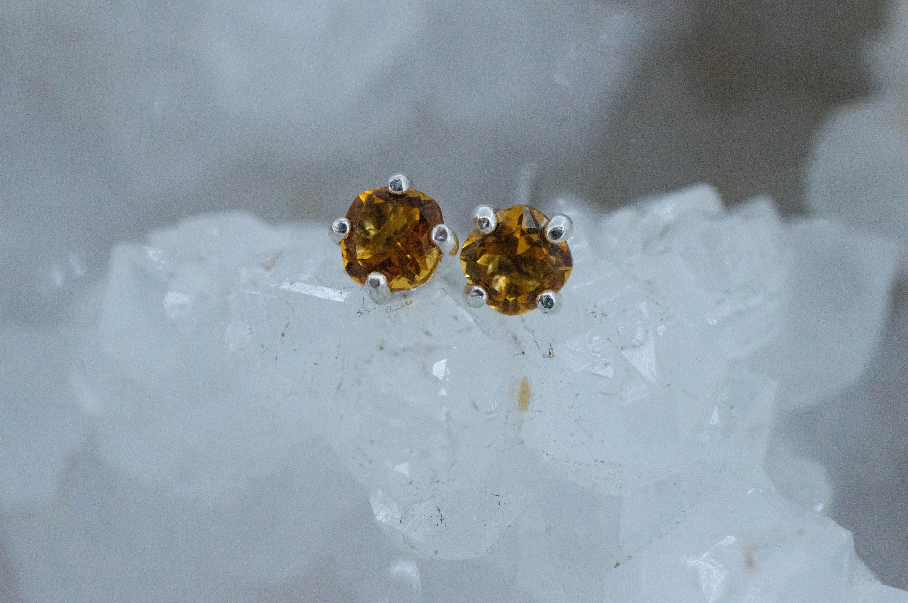 Citrine Earrings; Natural Untreated Uruguay Citrine; 0.500cts - Mark Oliver Gems