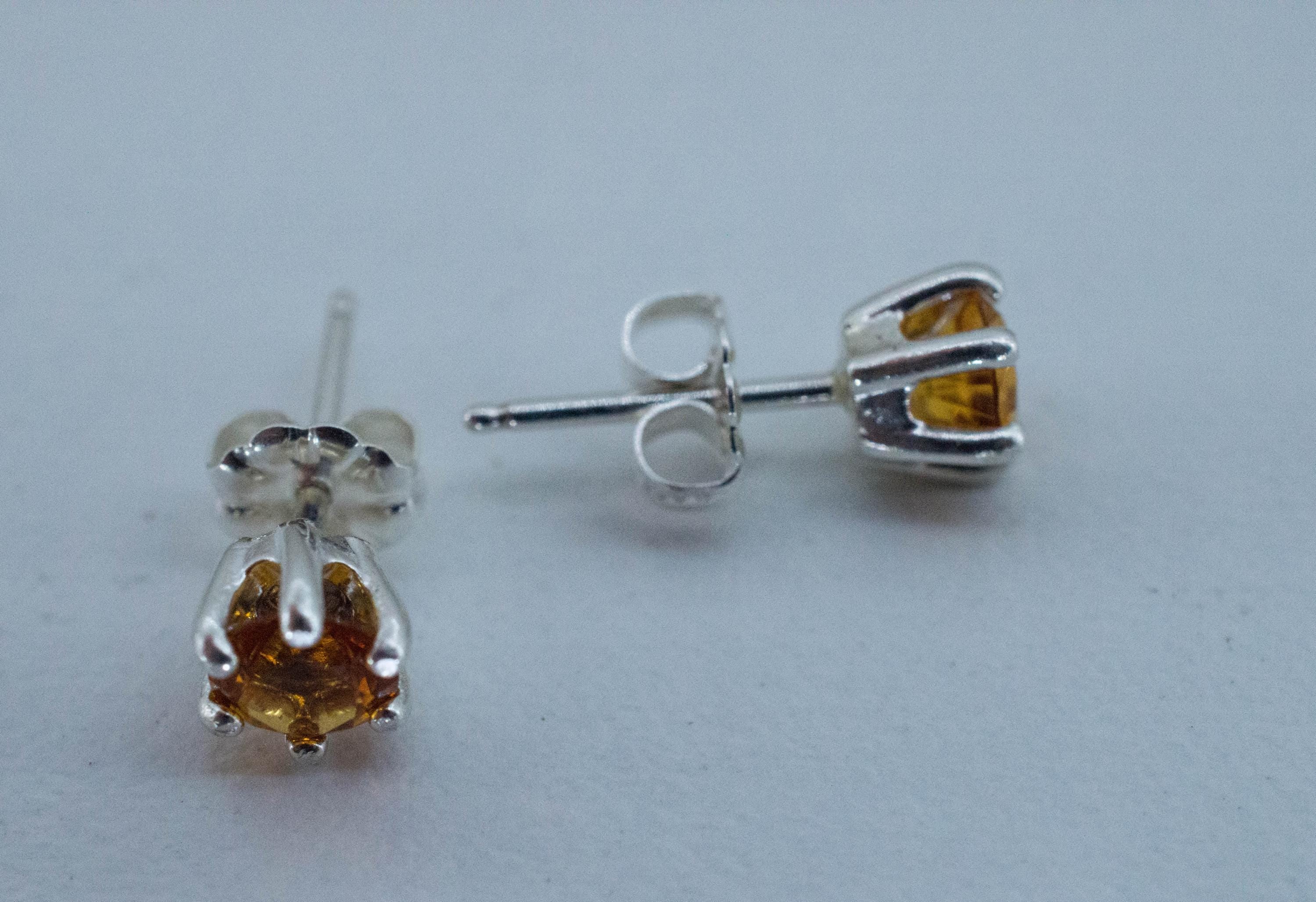 Citrine Earrings; Natural Untreated Uruguay Citrine; 0.730cts - Mark Oliver Gems