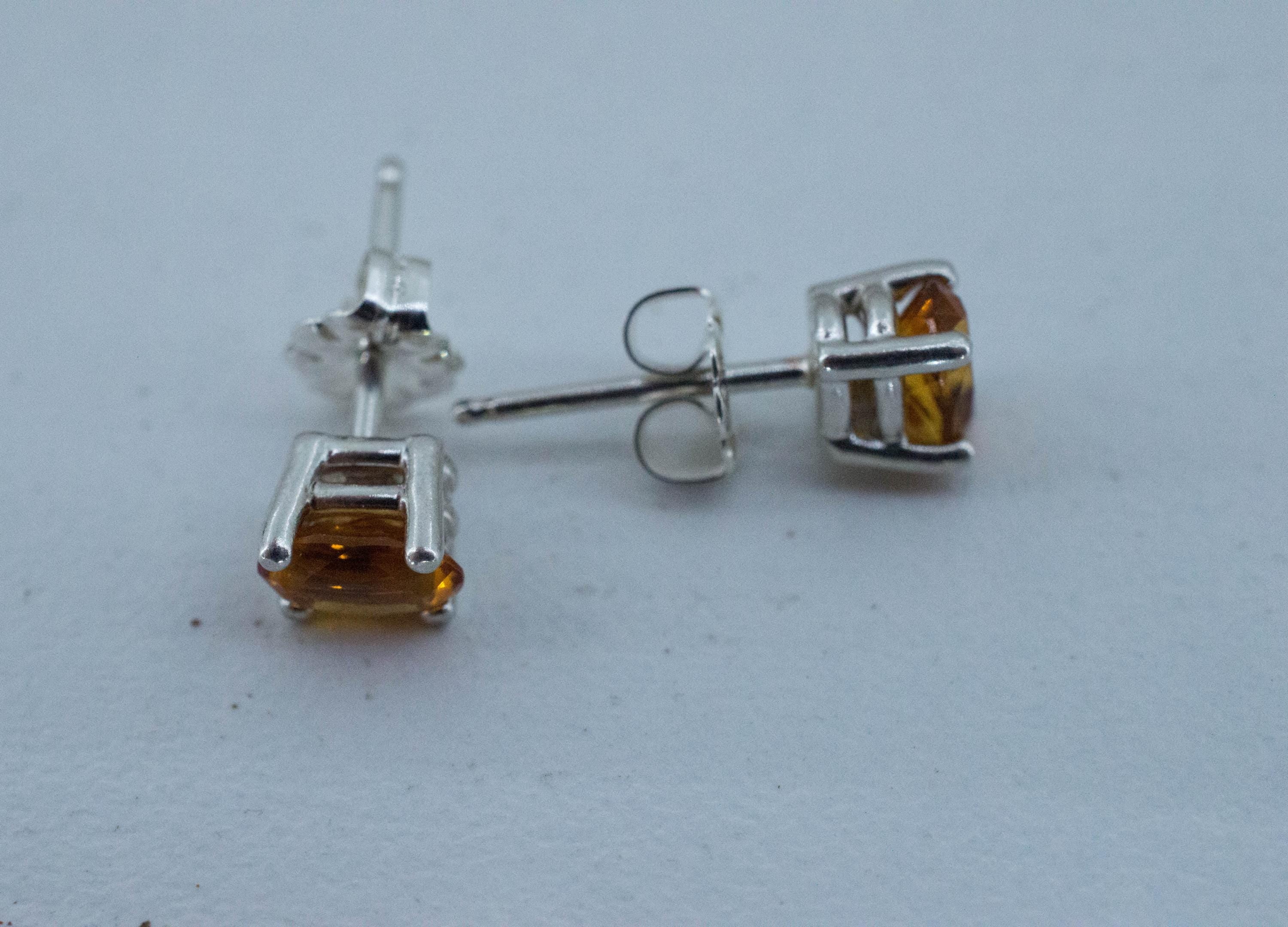 Citrine Earrings; Natural Untreated Uruguay Citrine; 0.785cts - Mark Oliver Gems
