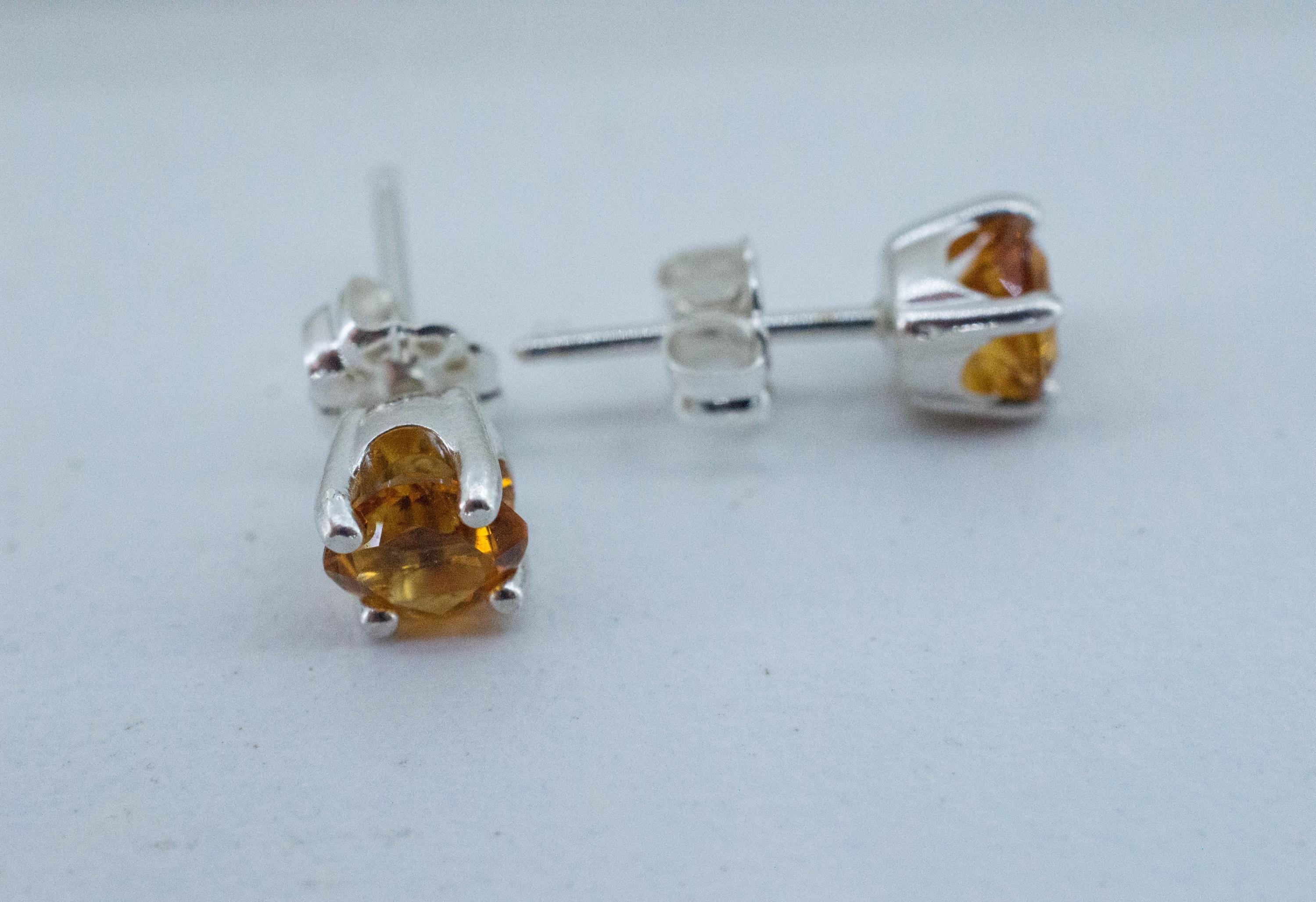 Citrine Earrings; Natural Untreated Uruguay Citrine; 0.935cts - Mark Oliver Gems
