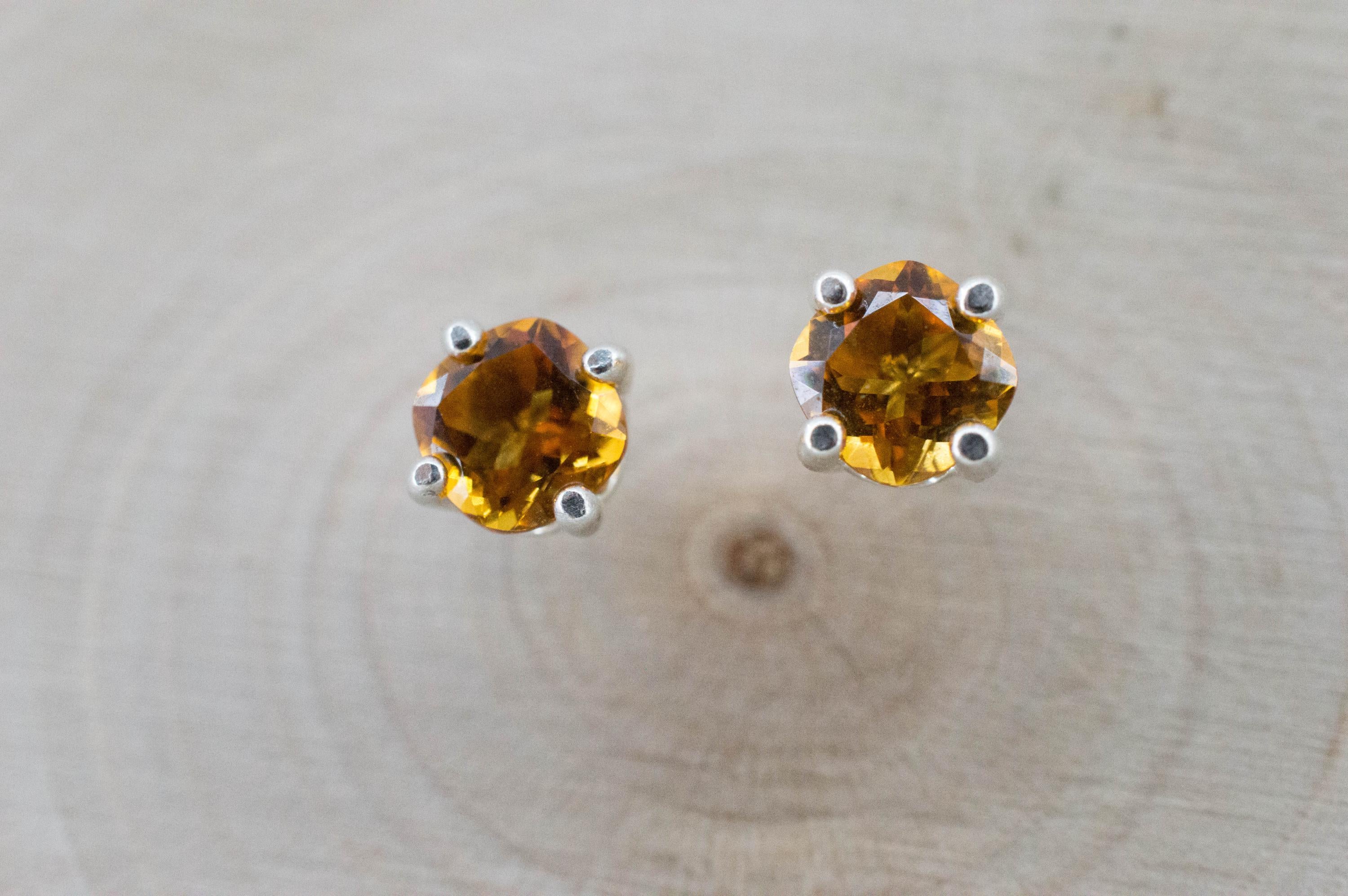 Citrine Earrings; Natural Untreated Uruguay Citrine; 0.935cts - Mark Oliver Gems