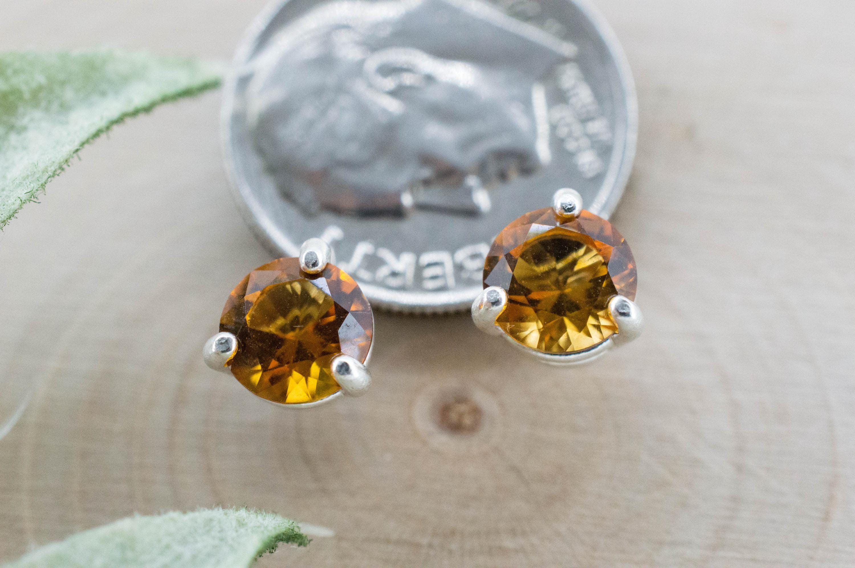 Citrine Earrings; Natural Untreated Uruguay Citrine; 1.315cts - Mark Oliver Gems