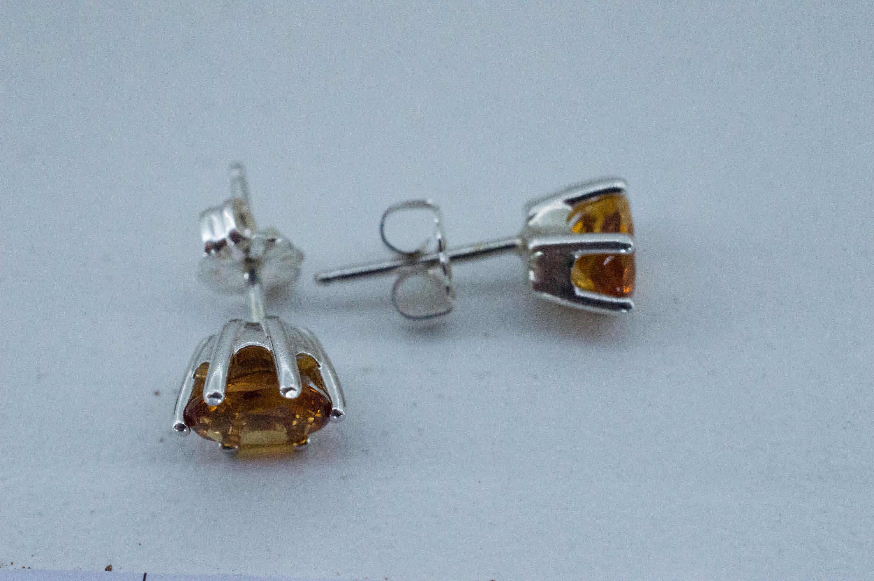 Citrine Earrings; Natural Untreated Uruguay Citrine; 1.400cts - Mark Oliver Gems