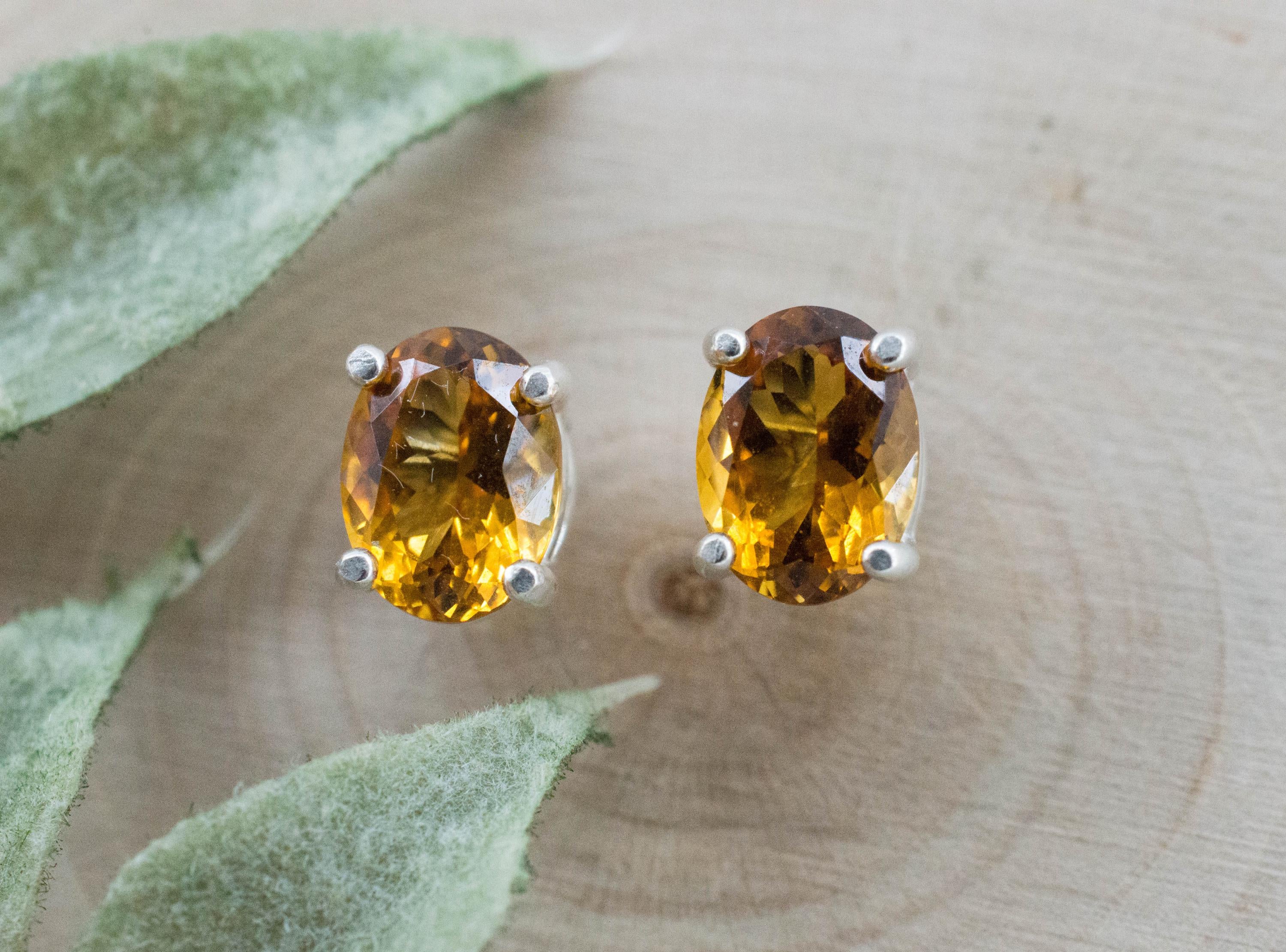 Citrine Earrings; Natural Untreated Uruguay Citrine; 2.365cts - Mark Oliver Gems