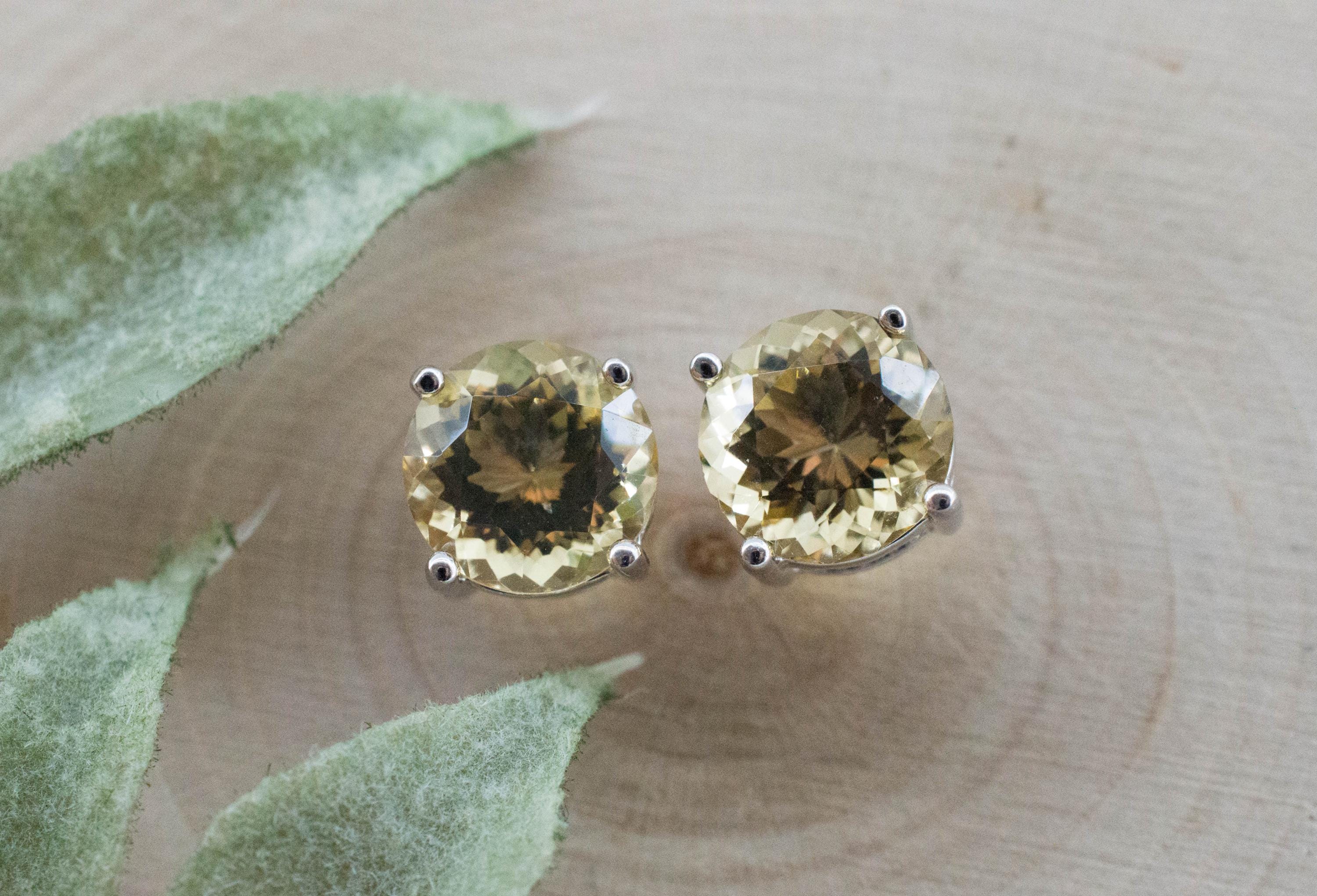 Citrine Earrings; Natural Untreated Congo Citrine; 3.450cts - Mark Oliver Gems