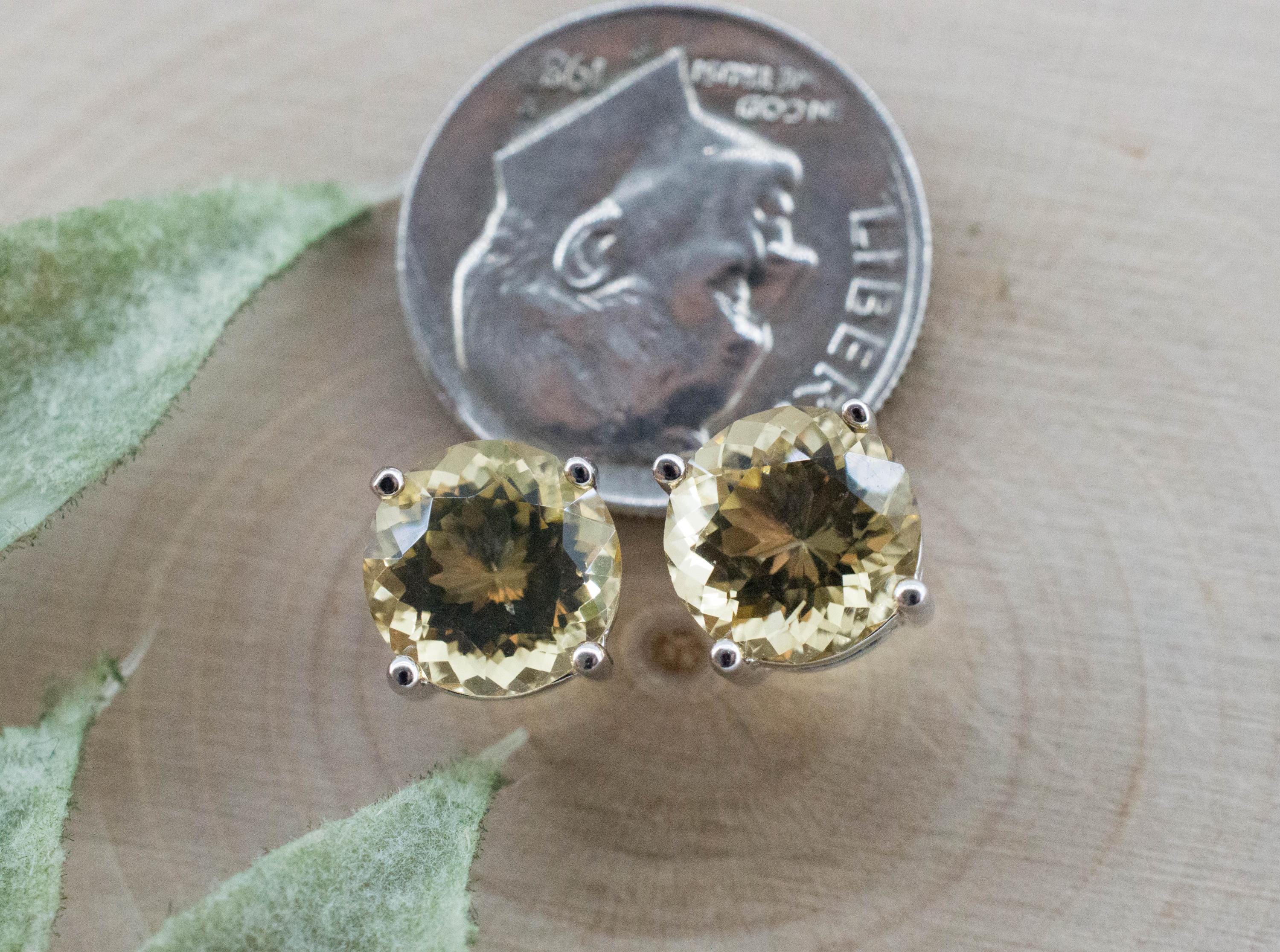 Citrine Earrings; Natural Untreated Congo Citrine; 3.450cts - Mark Oliver Gems