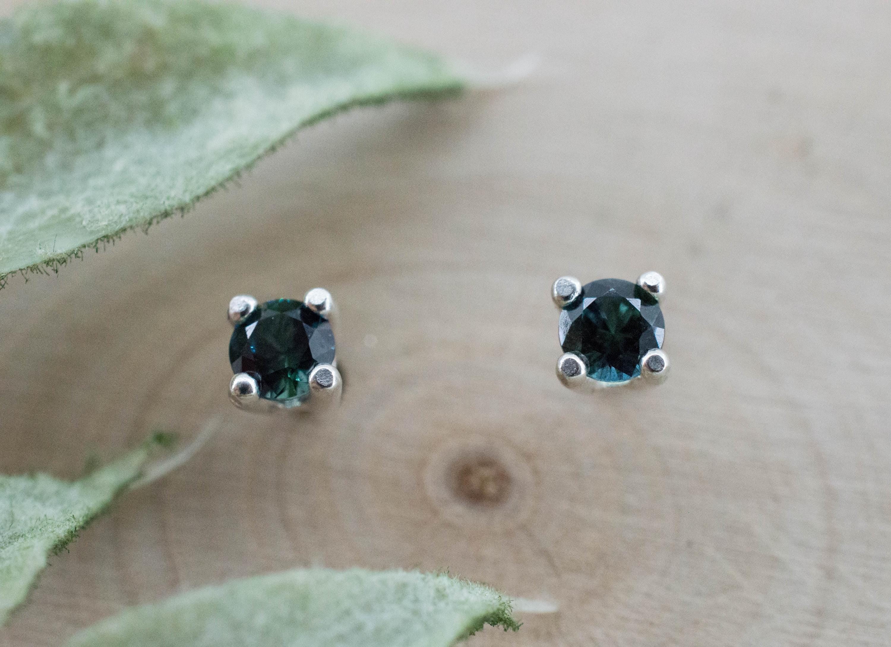 Biashara Sapphire Earrings, Natural Untreated Kenya Sapphire; 0.335cts - Mark Oliver Gems