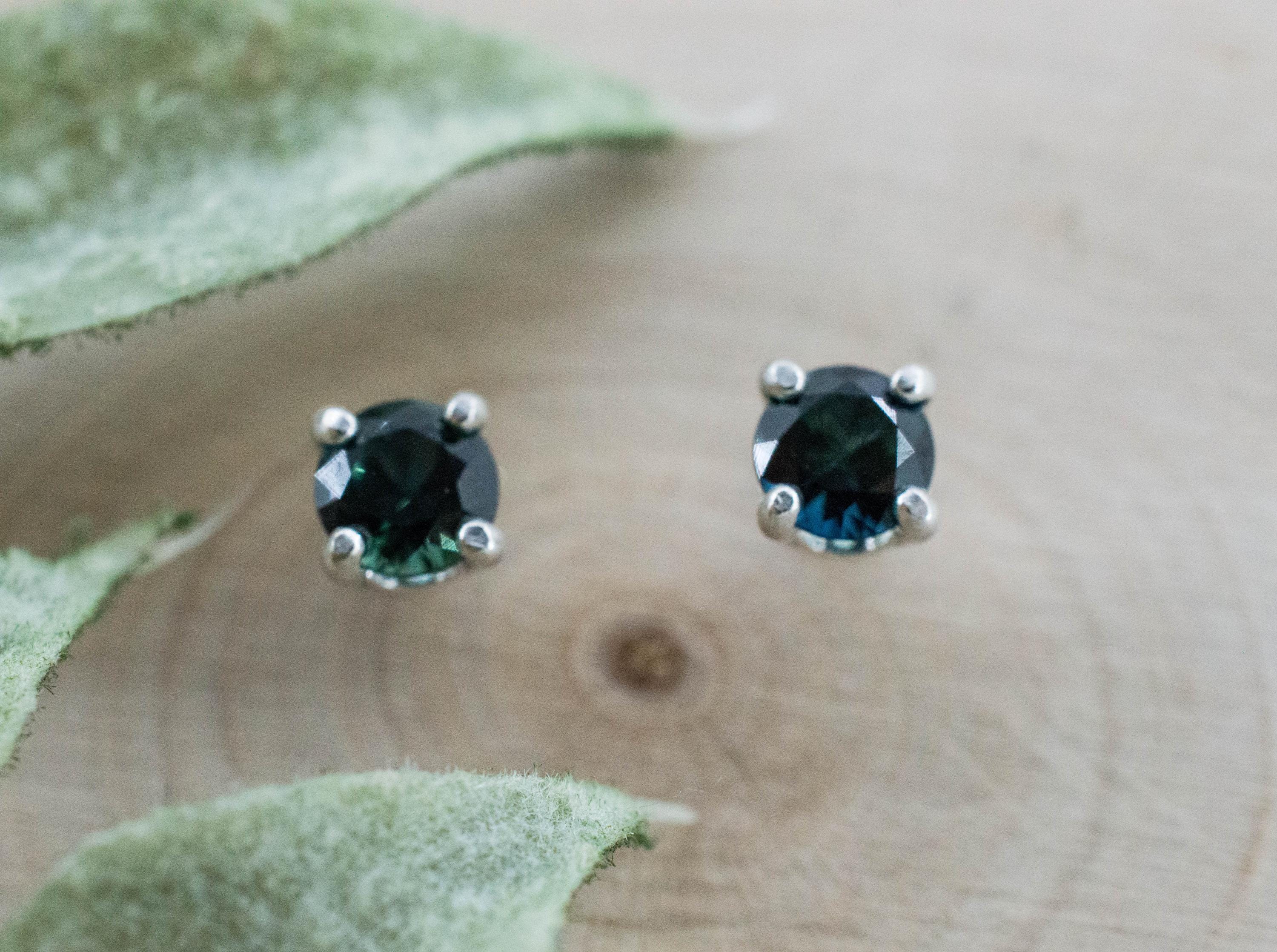 Biashara Sapphire Earrings, Natural Untreated Kenya Sapphire; 0.740cts - Mark Oliver Gems