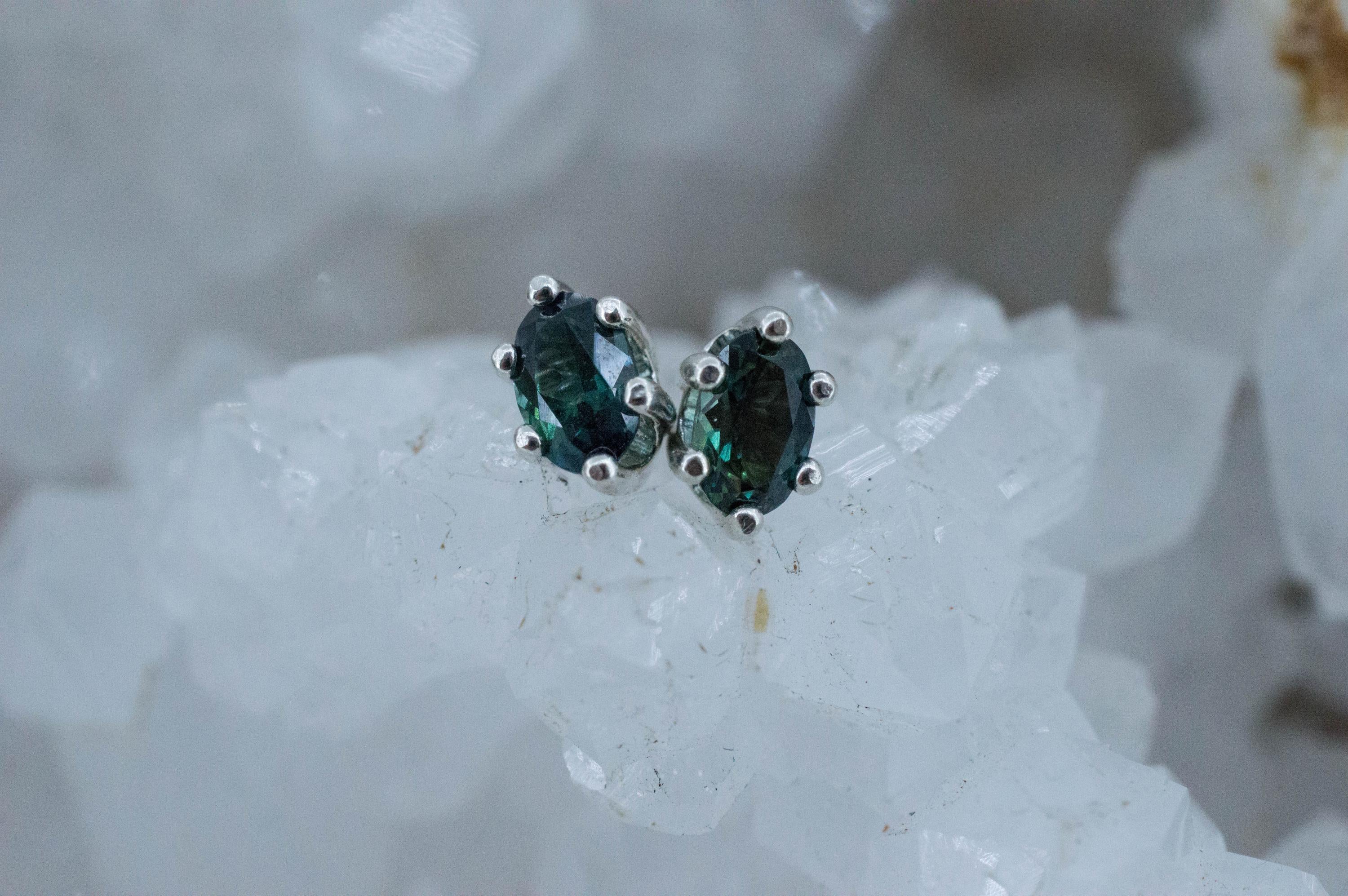 Biashara Sapphire Earrings, Natural Untreated Kenya Sapphire; 0.940cts - Mark Oliver Gems