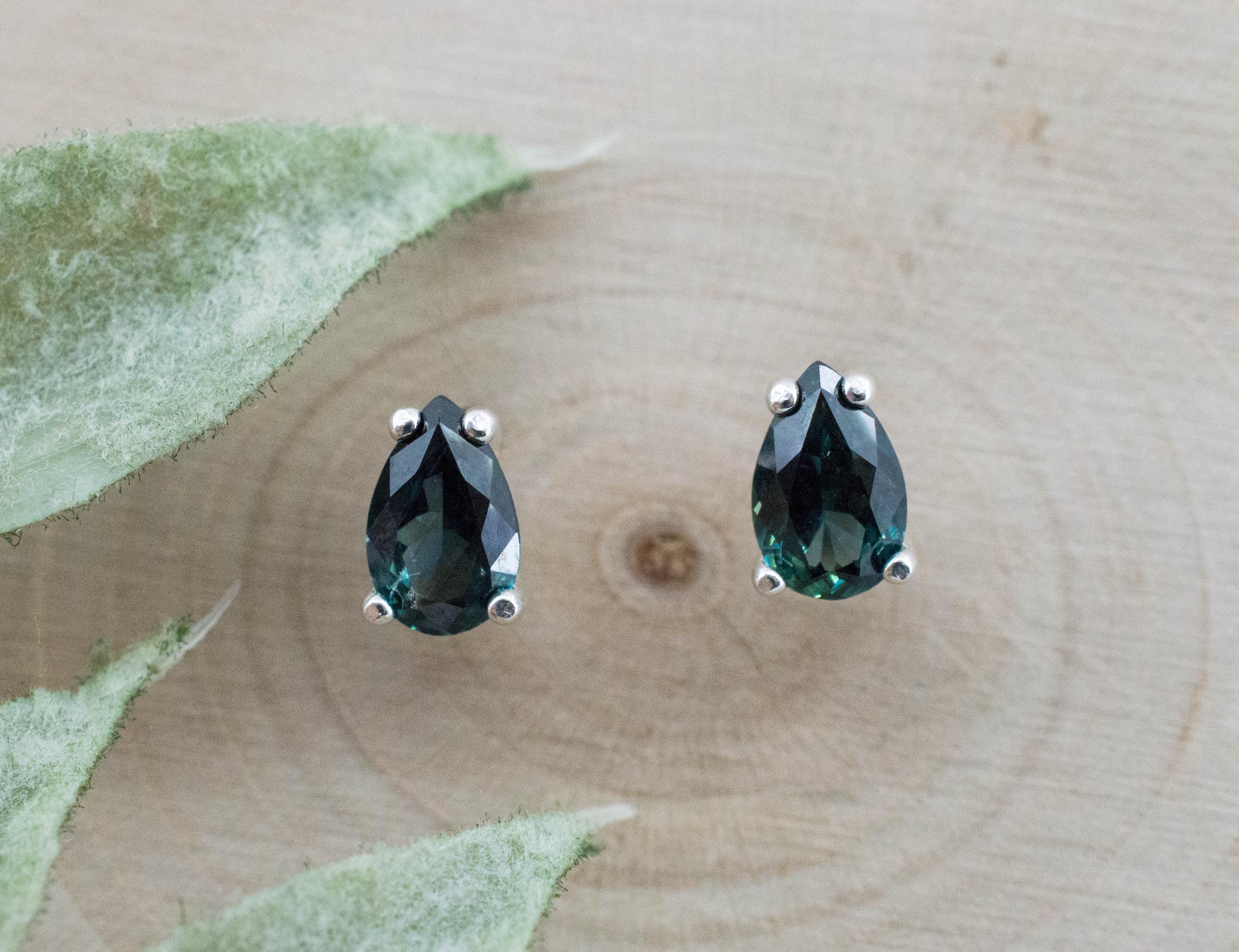 Biashara Sapphire Earrings, Natural Untreated Kenya Sapphire; 1.105cts - Mark Oliver Gems