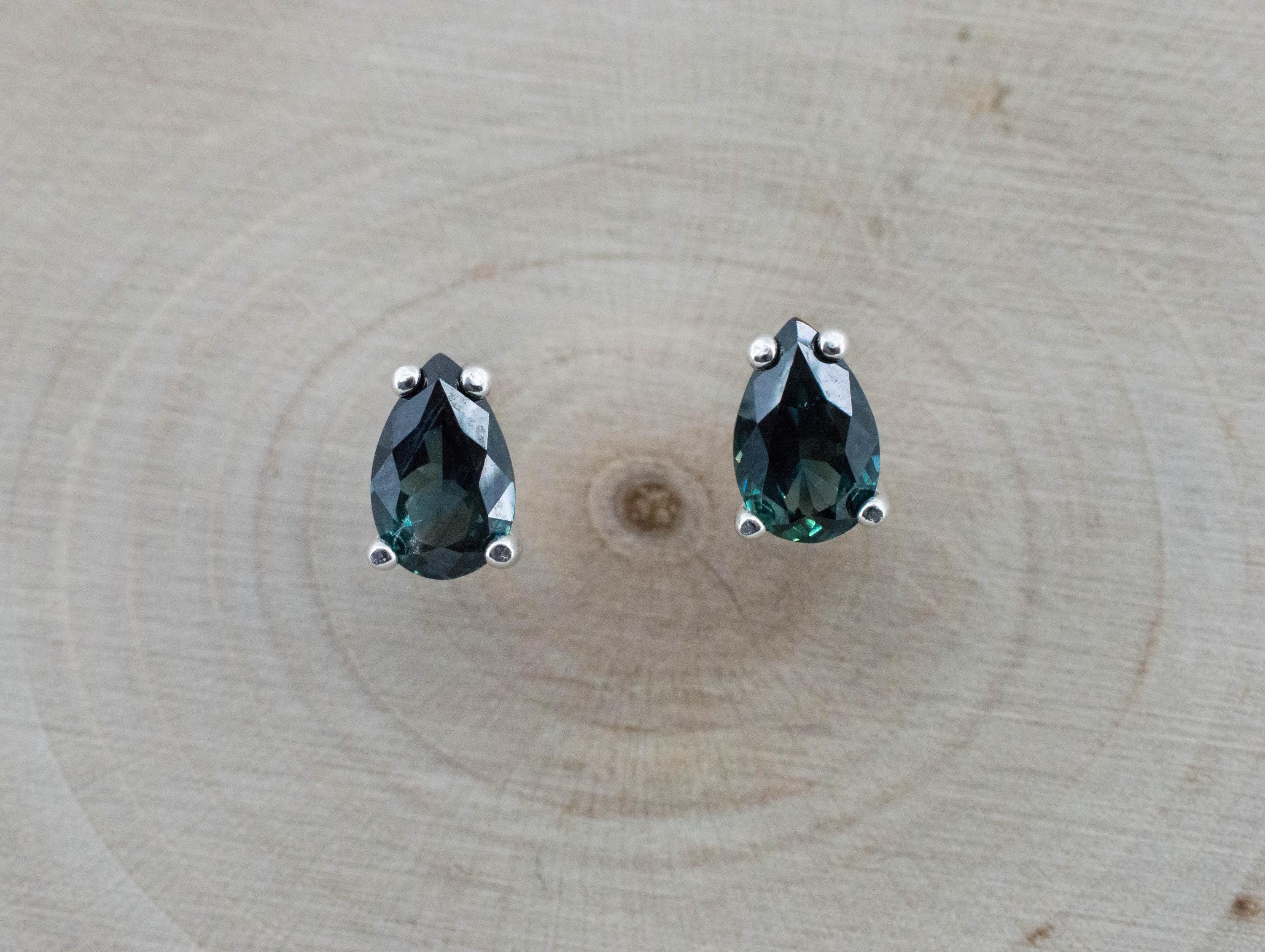 Biashara Sapphire Earrings, Natural Untreated Kenya Sapphire; 1.105cts - Mark Oliver Gems