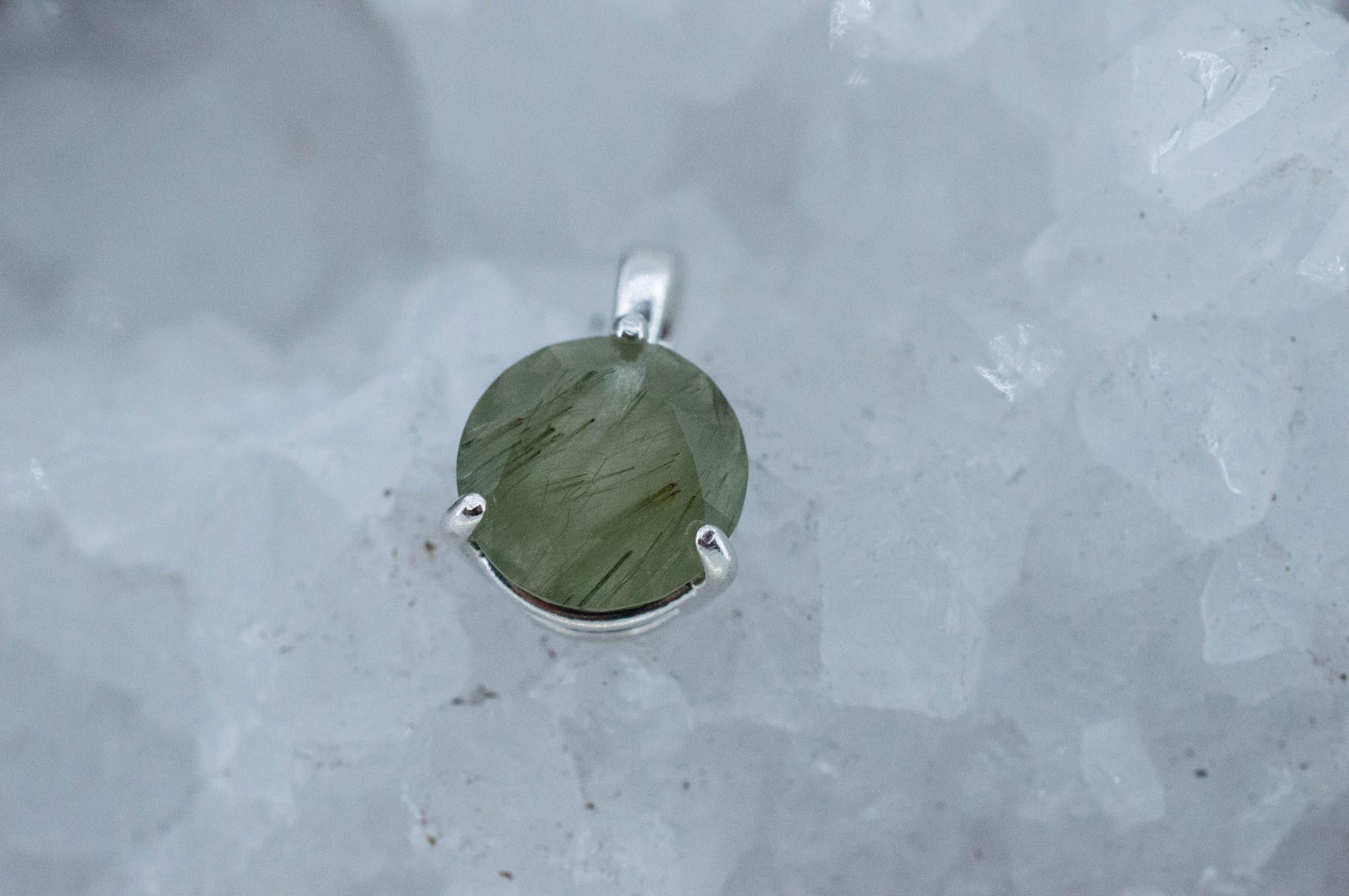 Byssolite Quartz Pendant, Natural Untreated Tanzania Included Quartz; 3.365cts