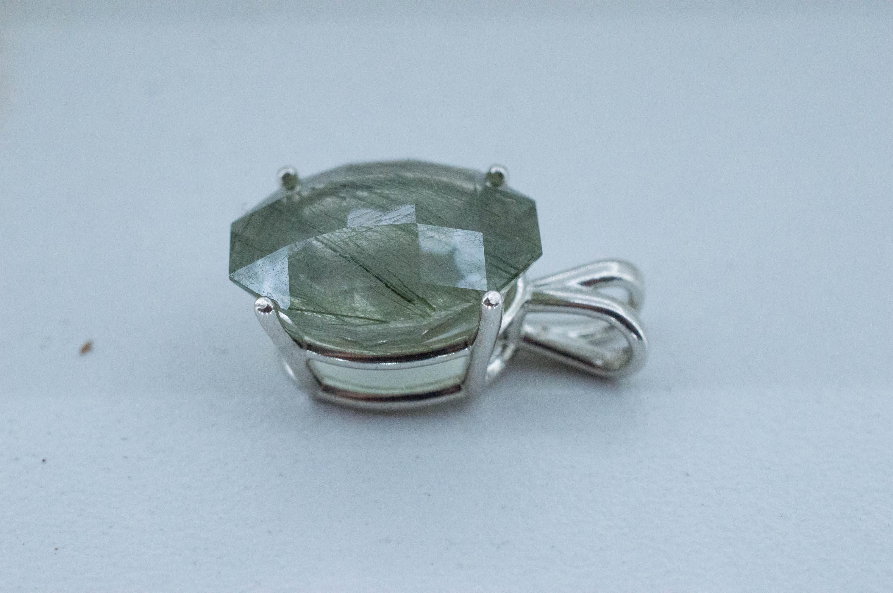 Byssolite Quartz Pendant, Natural Untreated Tanzania Included Quartz; 10.705cts