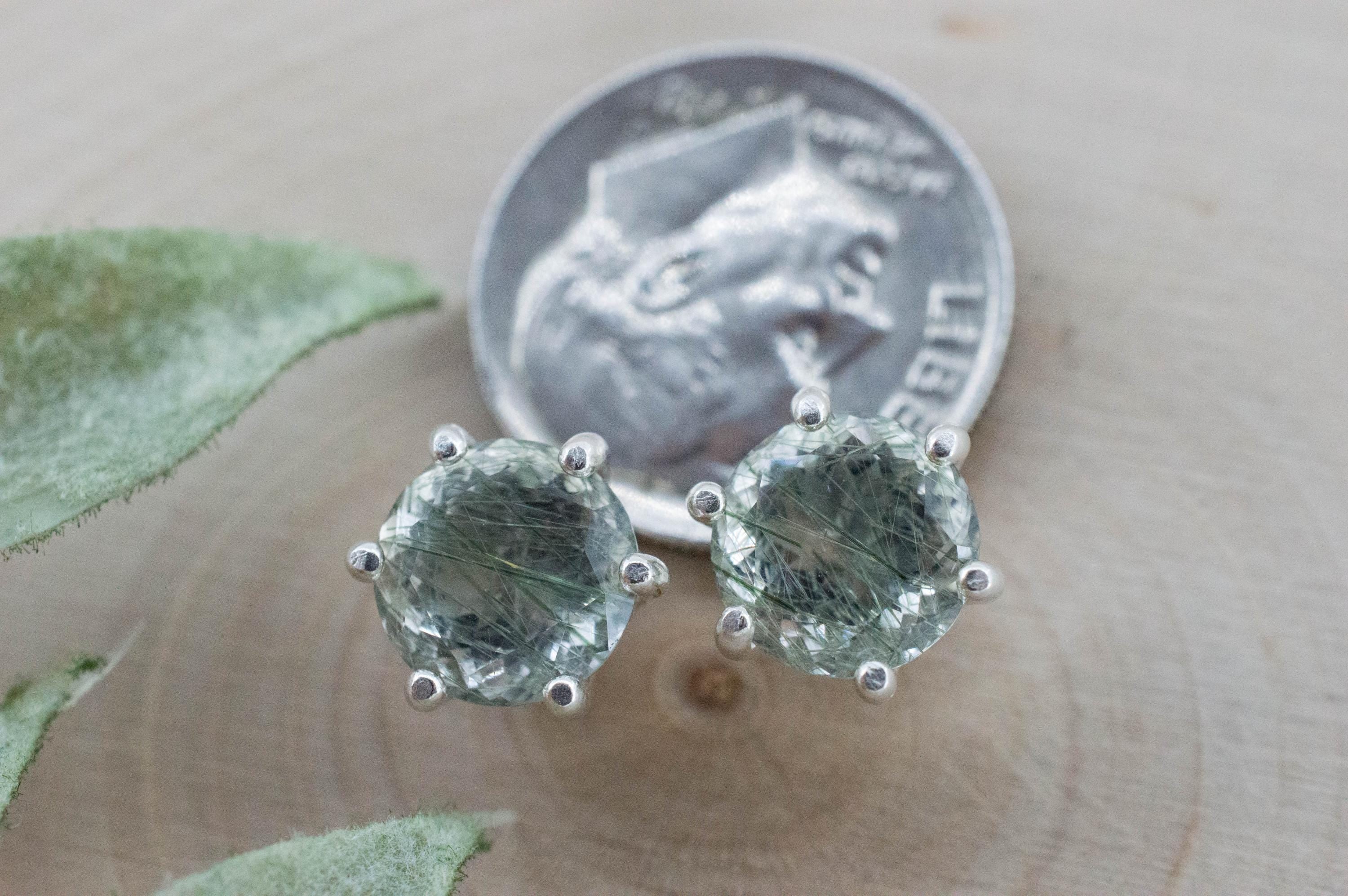 Byssolite Quartz Earrings; NaturalUntreated Tanzania Included Quartz; 3.600cts - Mark Oliver Gems