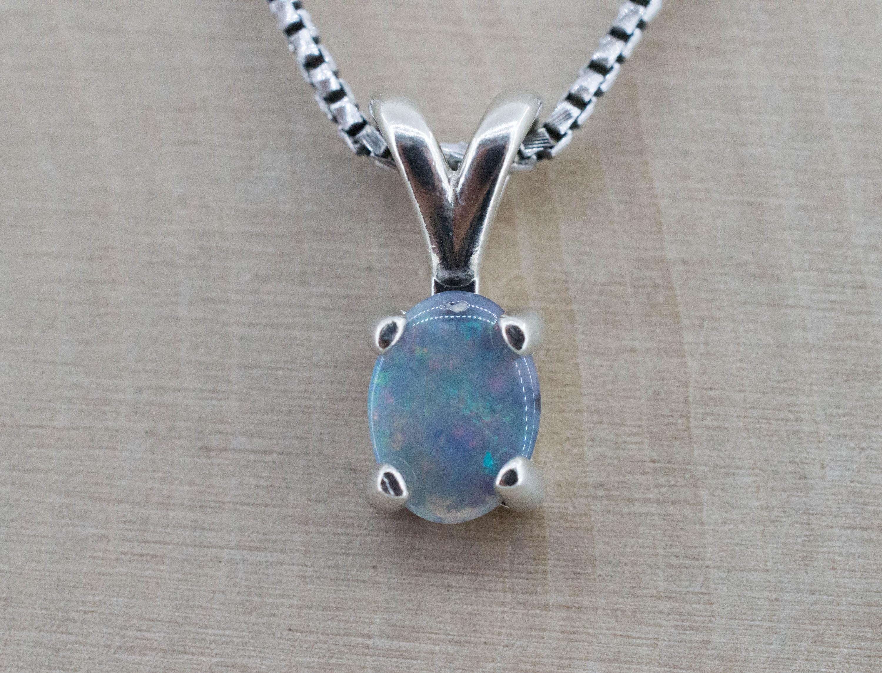 Black Opal Pendant, Natural Untreated Australian Lightning Ridge Opal; 0.540cts - Mark Oliver Gems