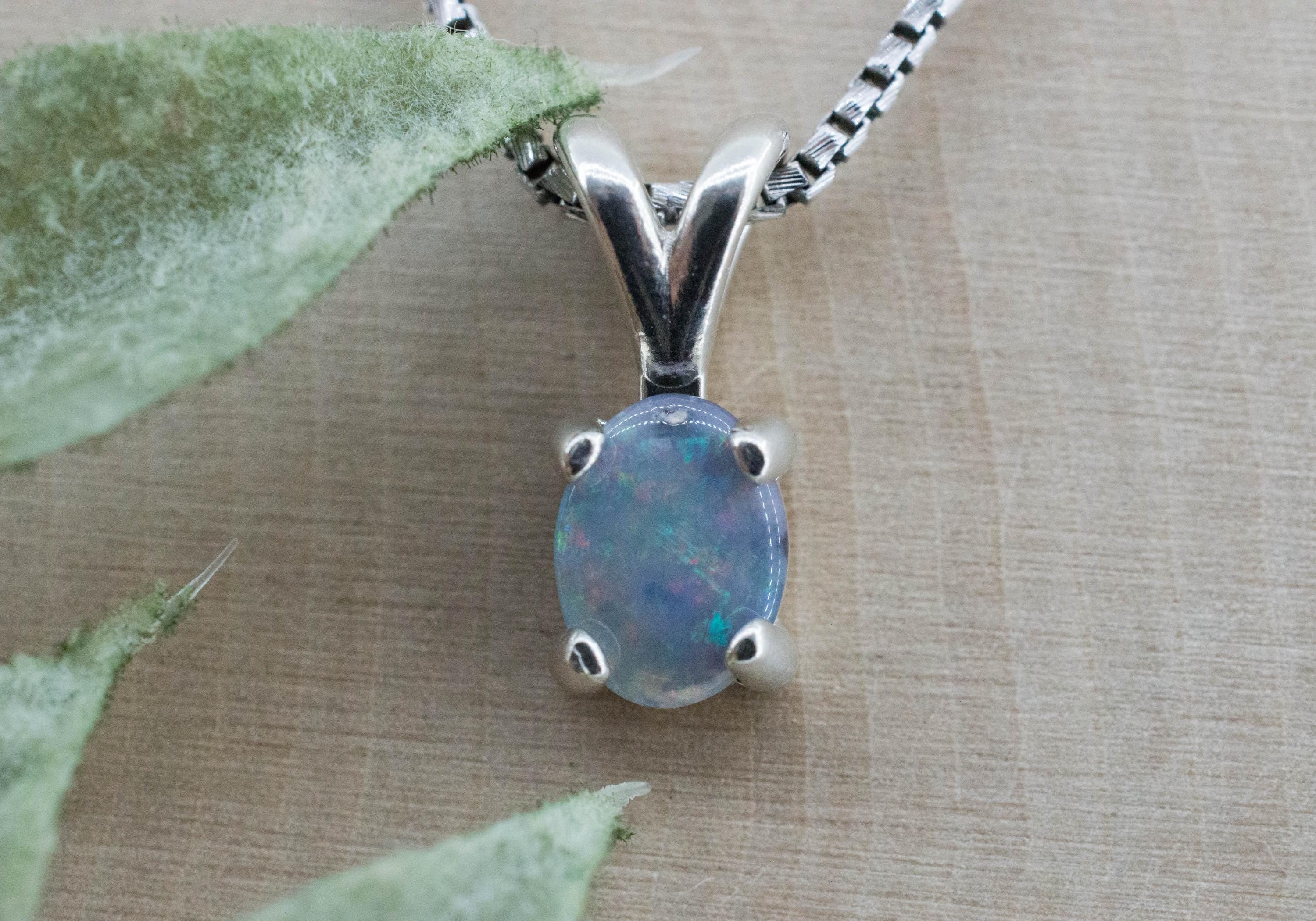 Black Opal Pendant, Natural Untreated Australian Lightning Ridge Opal; 0.540cts - Mark Oliver Gems