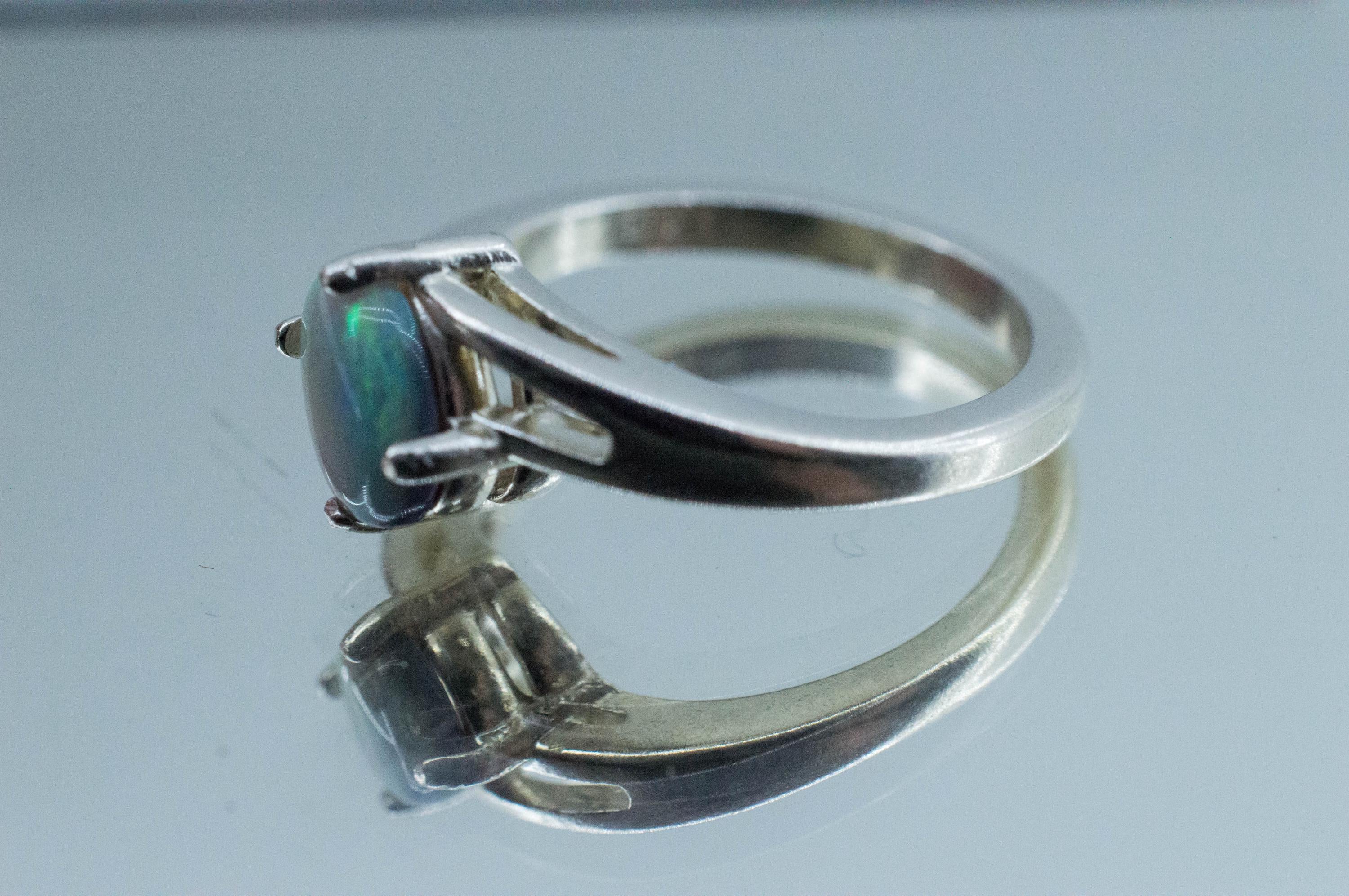 Gray Opal Ring, Natural Untreated Australian Opal; 0.775cts - Mark Oliver Gems