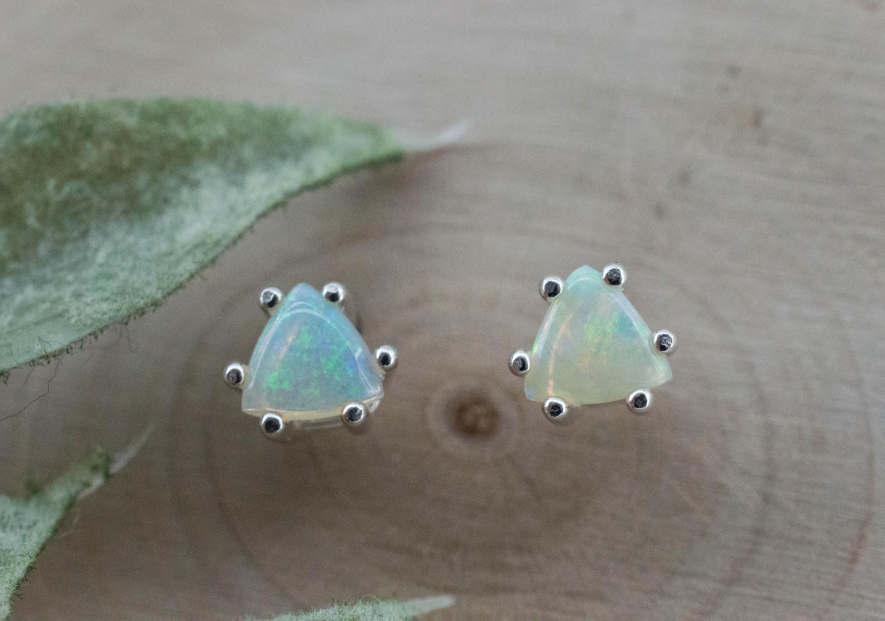 Opal Earrings, Natural Untreated Australian Opal; 0.485cts - Mark Oliver Gems