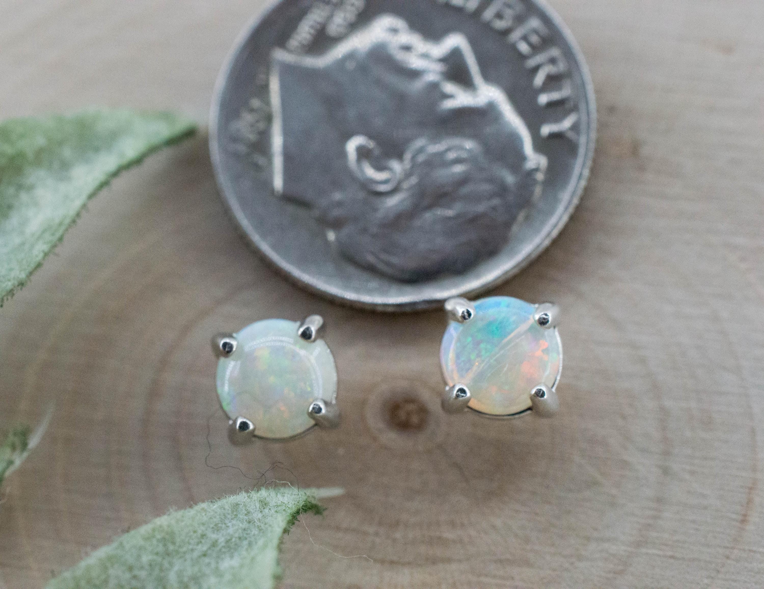Opal Earrings, Natural Untreated Australian Opal; 0.500cts - Mark Oliver Gems