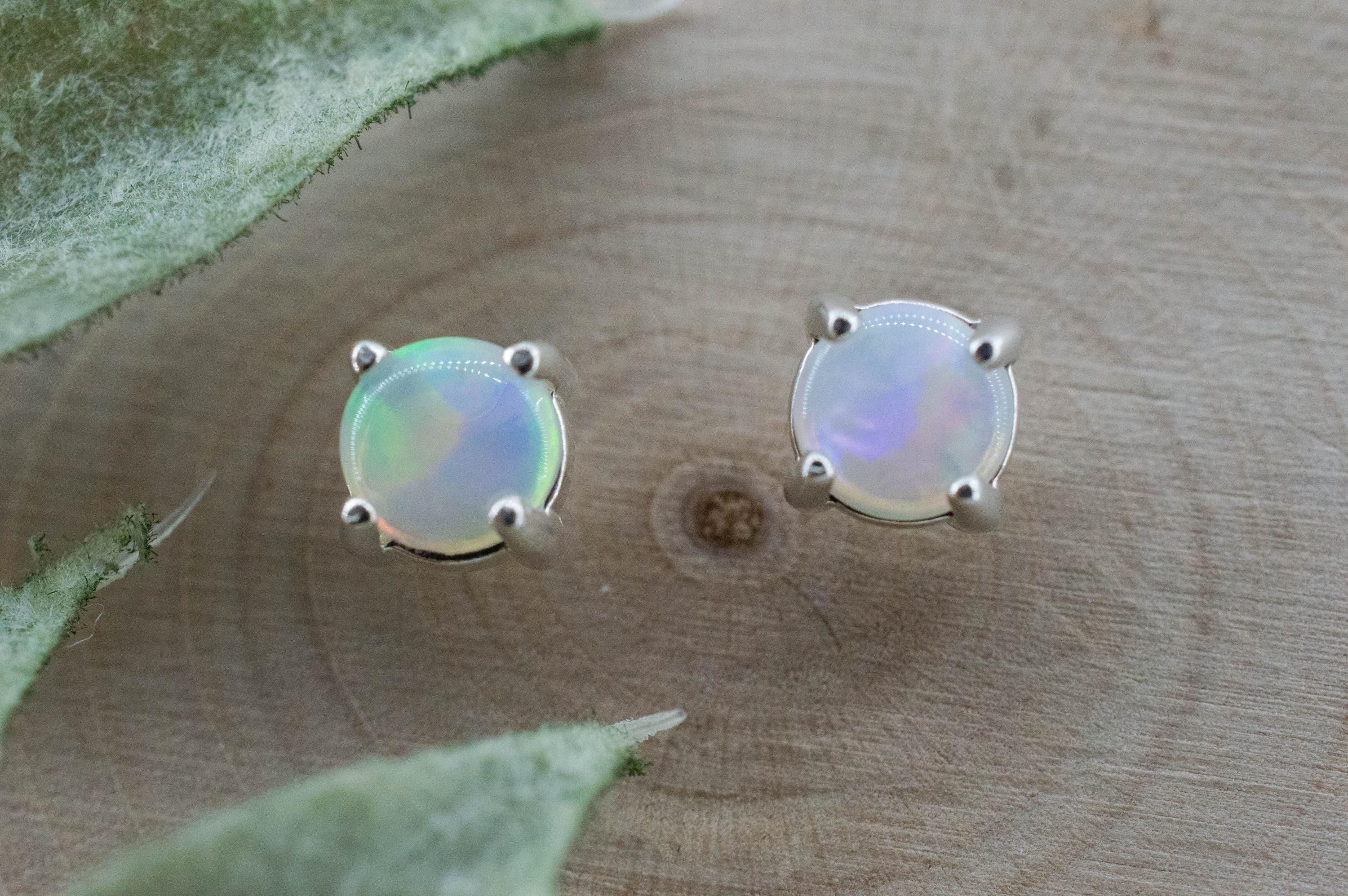 Opal Earrings, Natural Untreated Australian Opal; 0.545cts - Mark Oliver Gems