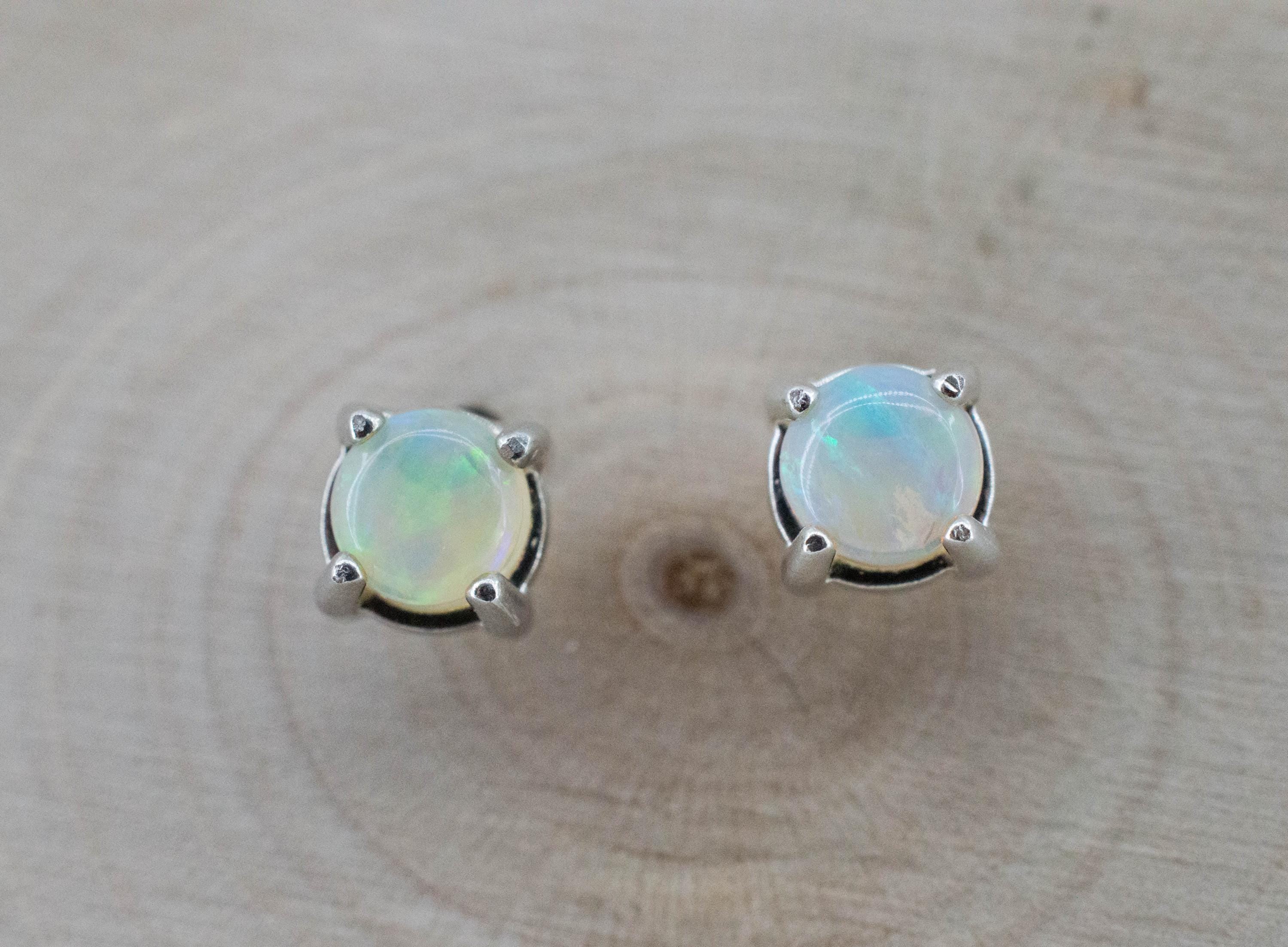 Opal Earrings, Natural Untreated Australian Opal; 0.575cts - Mark Oliver Gems