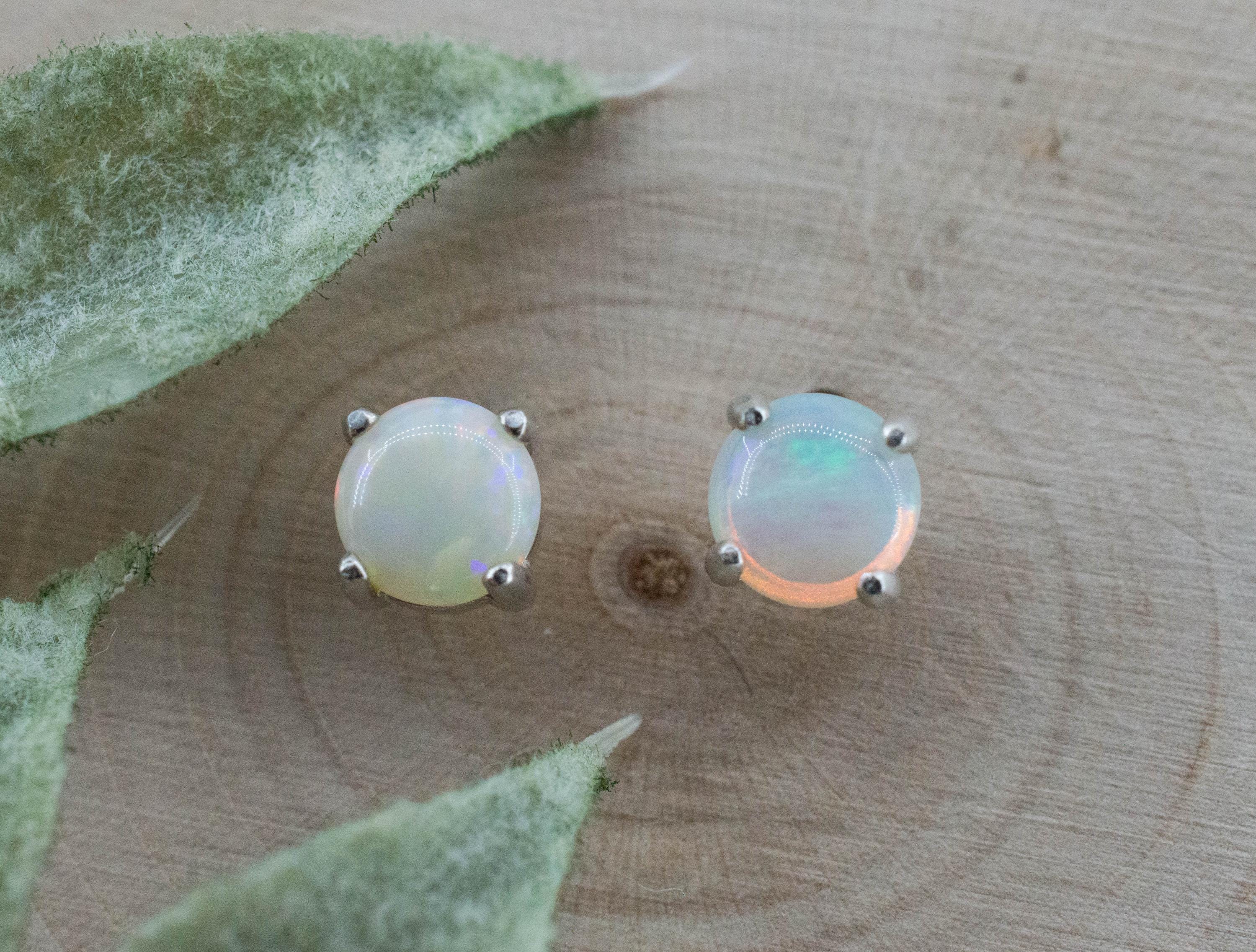 Opal Earrings, Natural Untreated Australian Opal; 0.775cts - Mark Oliver Gems