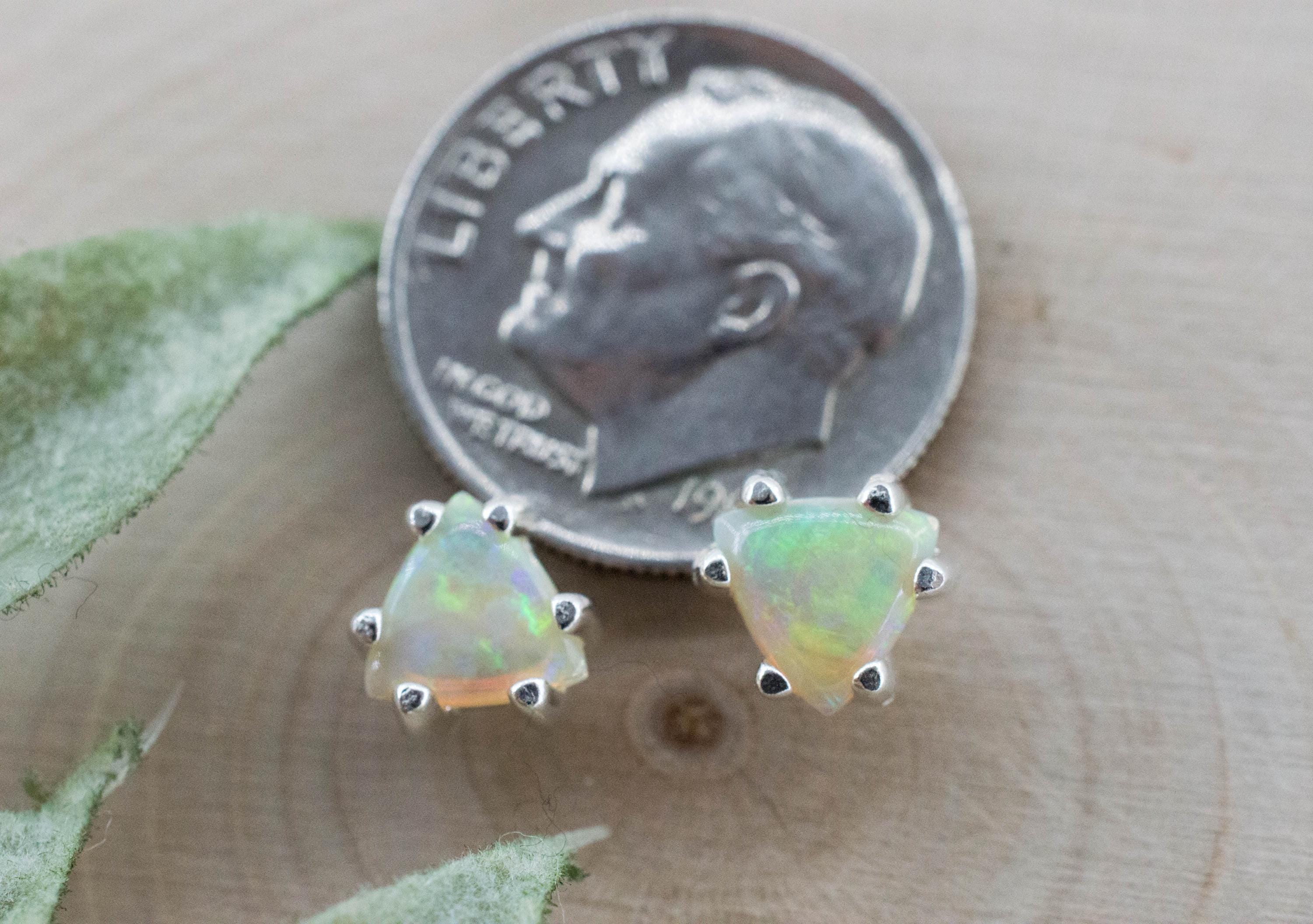 Opal Earrings, Natural Untreated Australian Opal; 0.815cts - Mark Oliver Gems