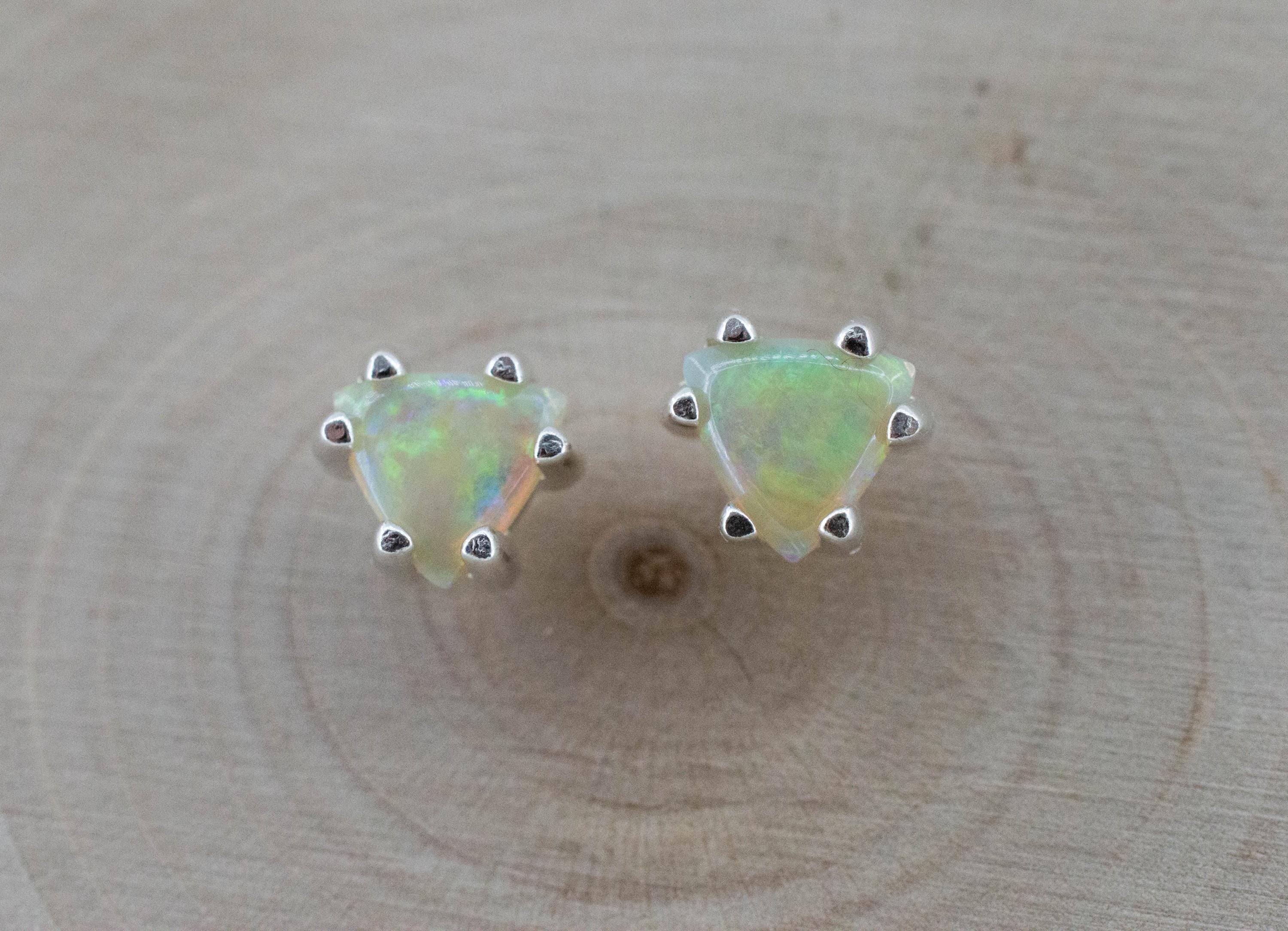 Opal Earrings, Natural Untreated Australian Opal; 0.815cts - Mark Oliver Gems