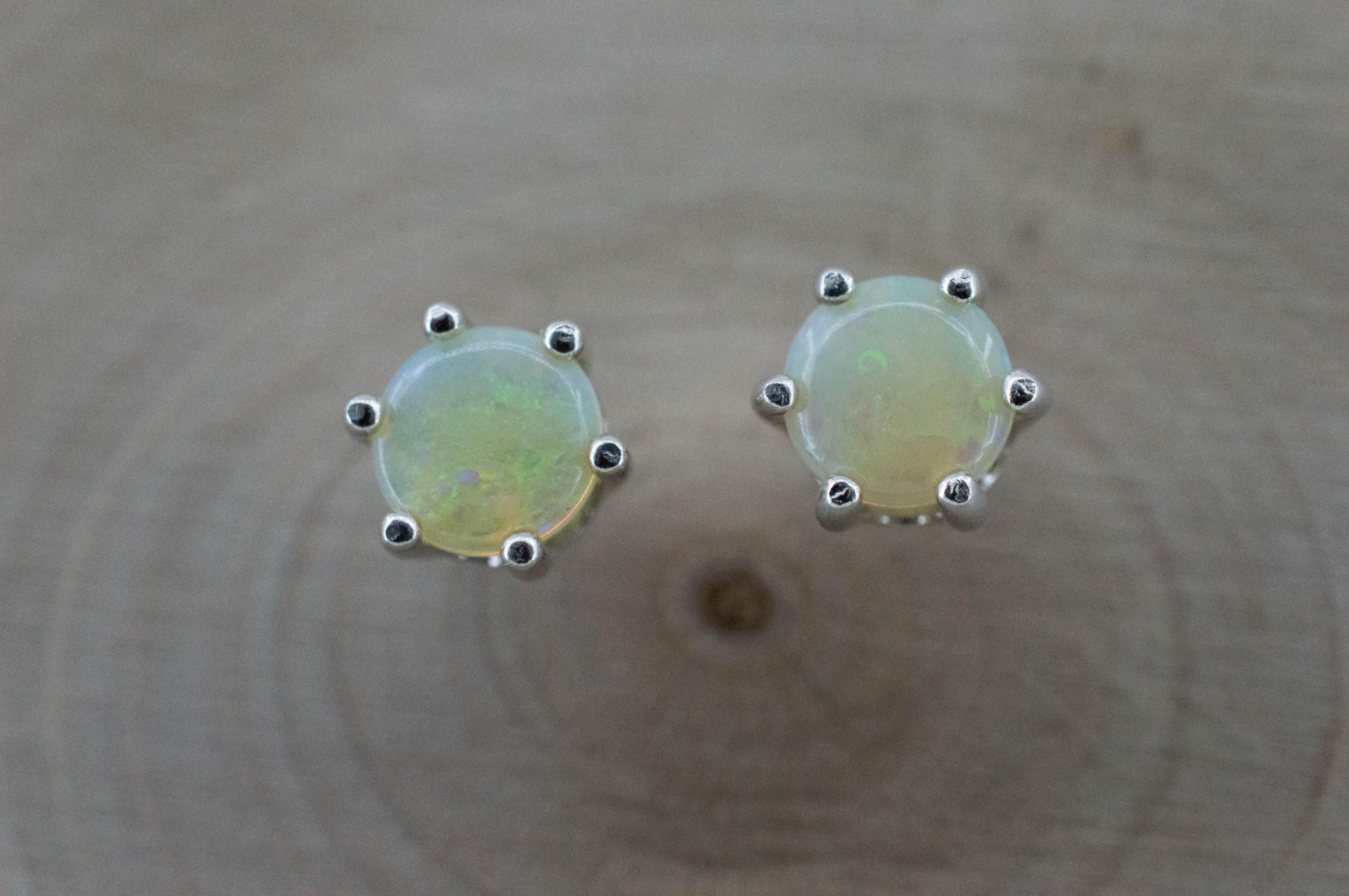 Opal Earrings, Natural Untreated Australian Opal; 0.865cts - Mark Oliver Gems