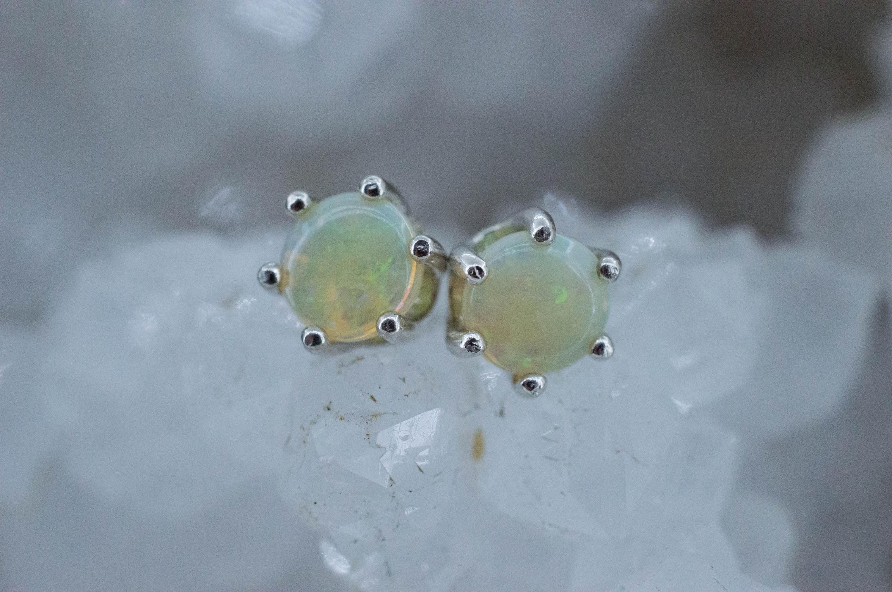 Opal Earrings, Natural Untreated Australian Opal; 0.865cts - Mark Oliver Gems