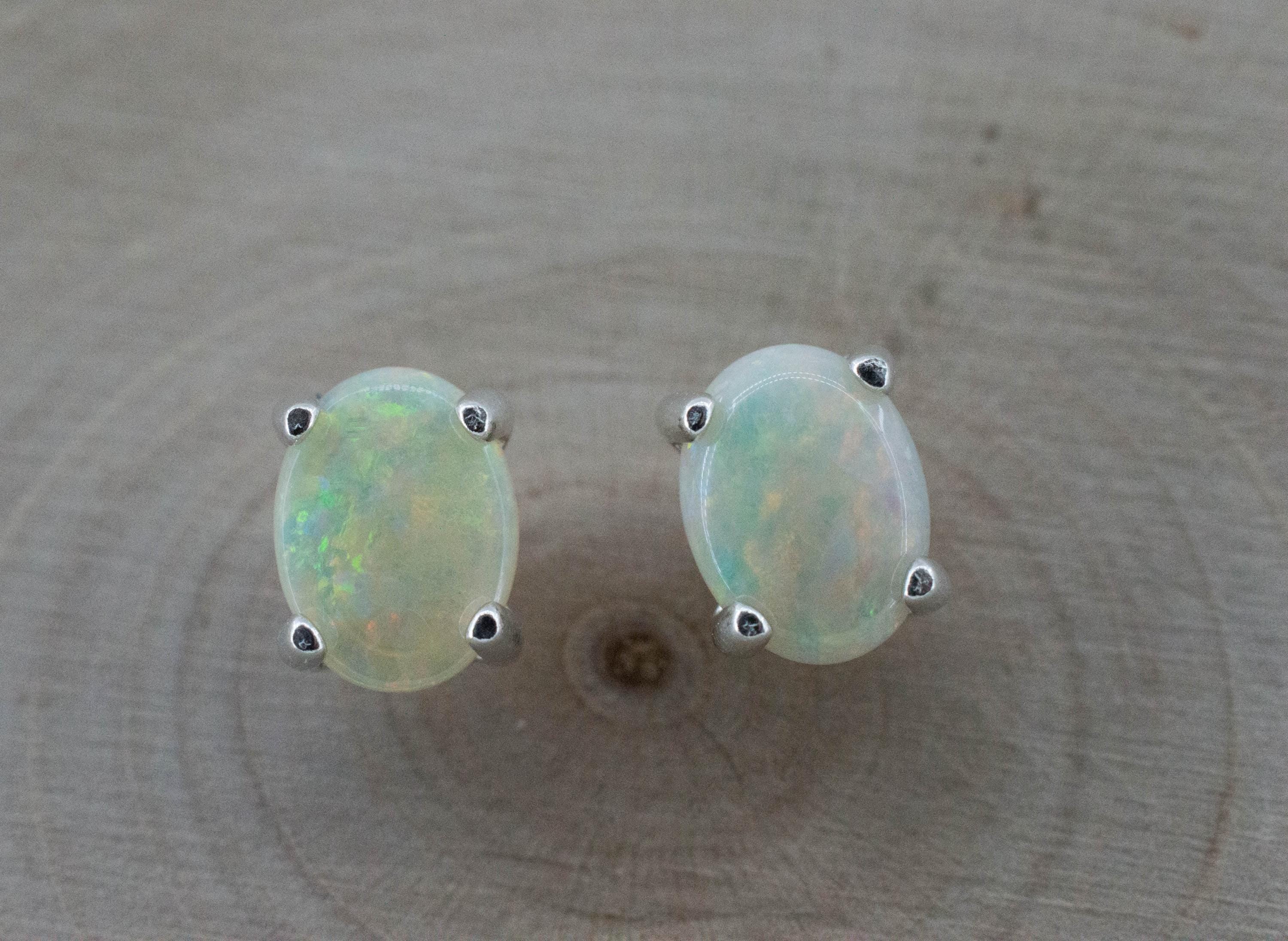 Opal Earrings, Natural Untreated Australian Opal; 1.420cts - Mark Oliver Gems