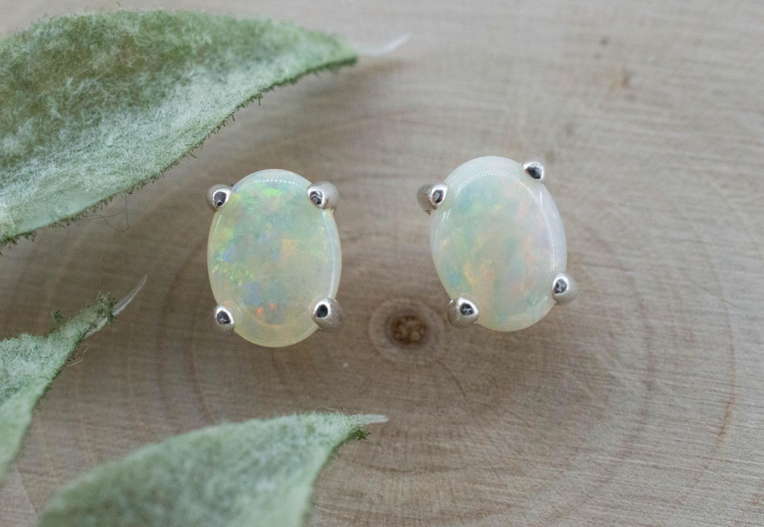 Opal Earrings, Natural Untreated Australian Opal; 1.420cts - Mark Oliver Gems