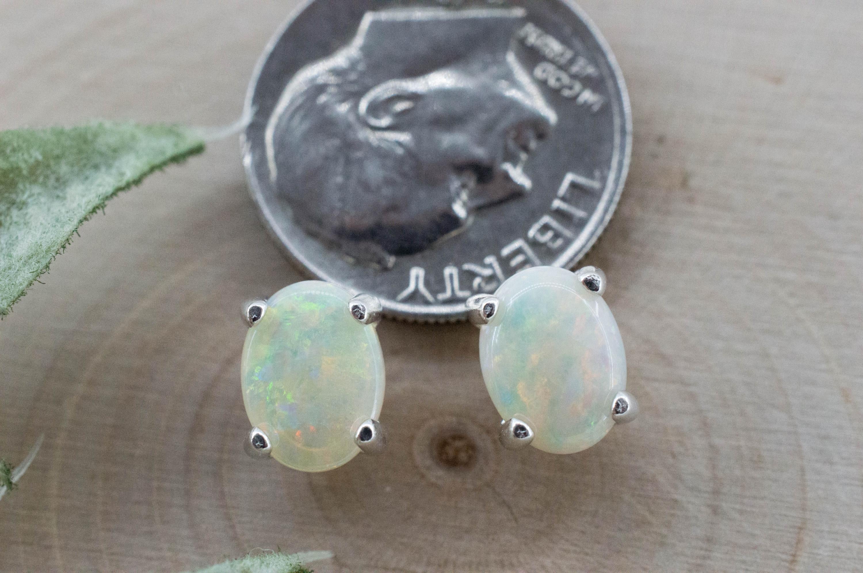 Opal Earrings, Natural Untreated Australian Opal; 1.420cts - Mark Oliver Gems