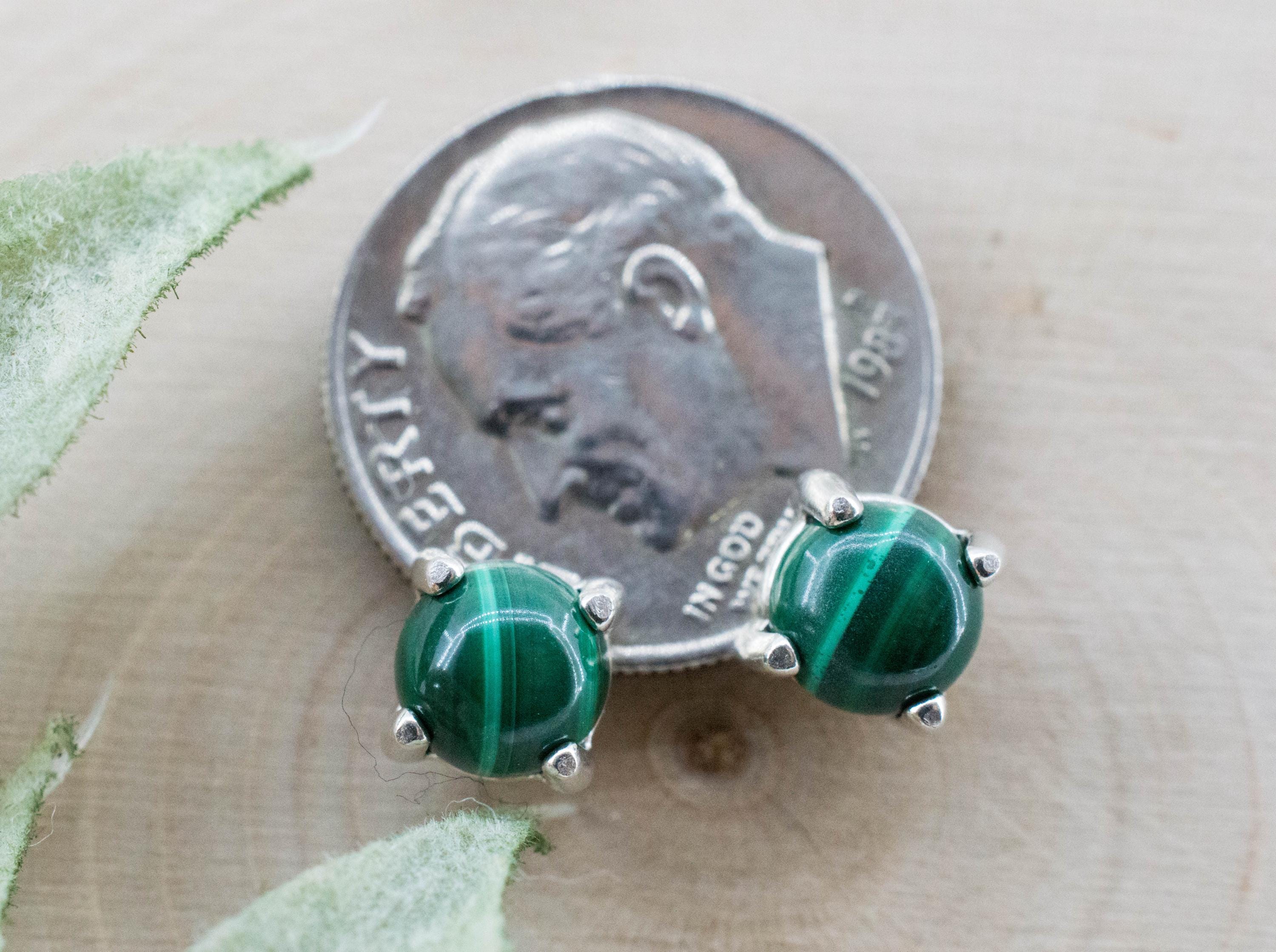 Malachite Earrings; Natural Untreated Congo Malachite; 2.230cts - Mark Oliver Gems