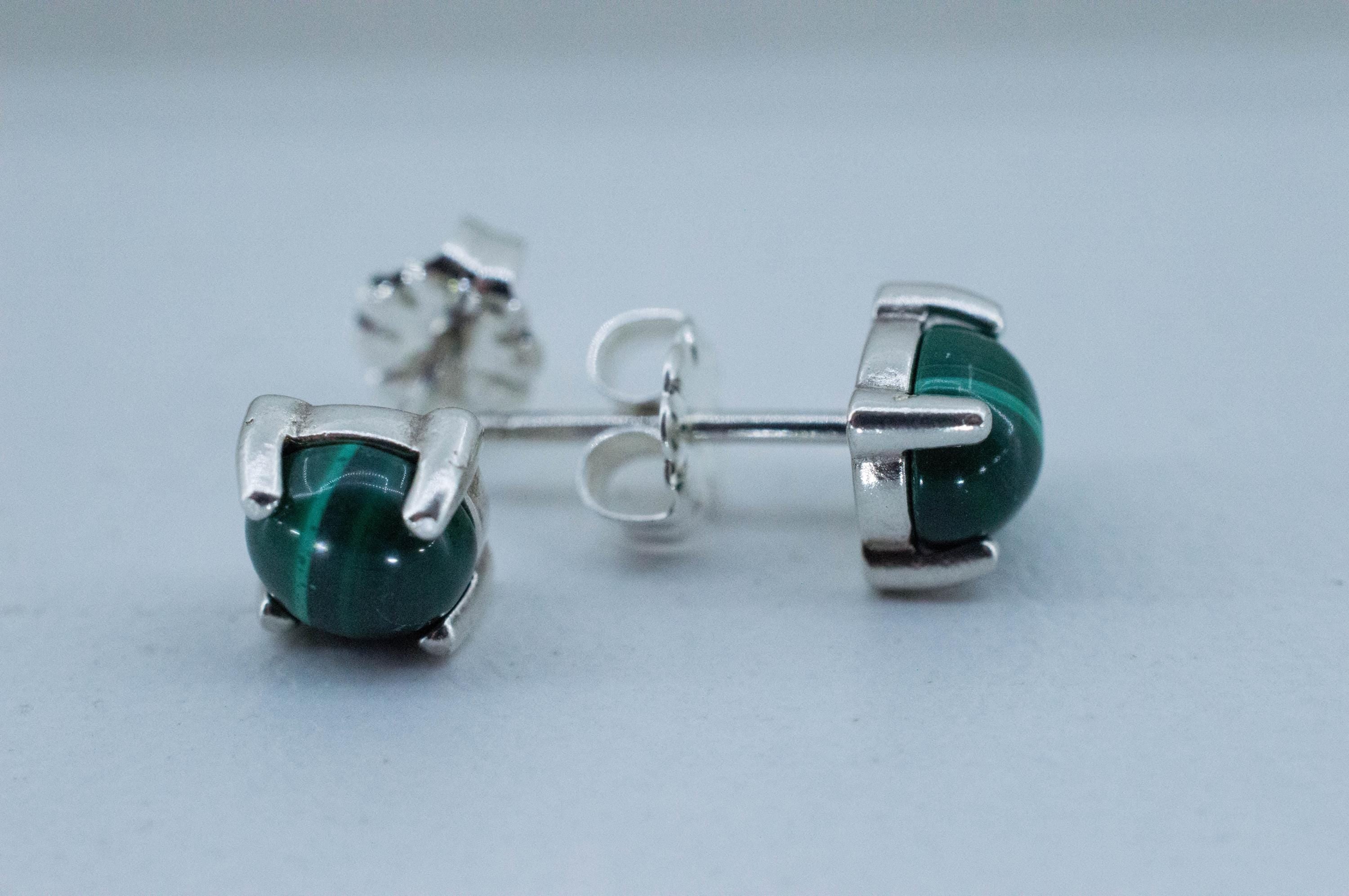 Malachite Earrings; Natural Untreated Congo Malachite; 2.230cts - Mark Oliver Gems