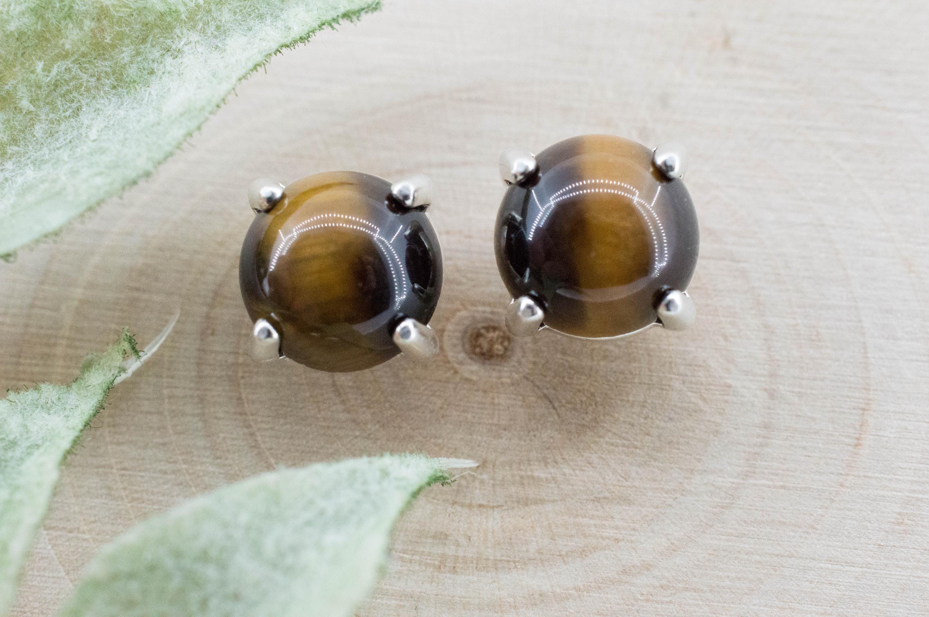 Tiger's Eye Earrings; Natural Untreated Thailand Tiger Eye; 3.360cts - Mark Oliver Gems