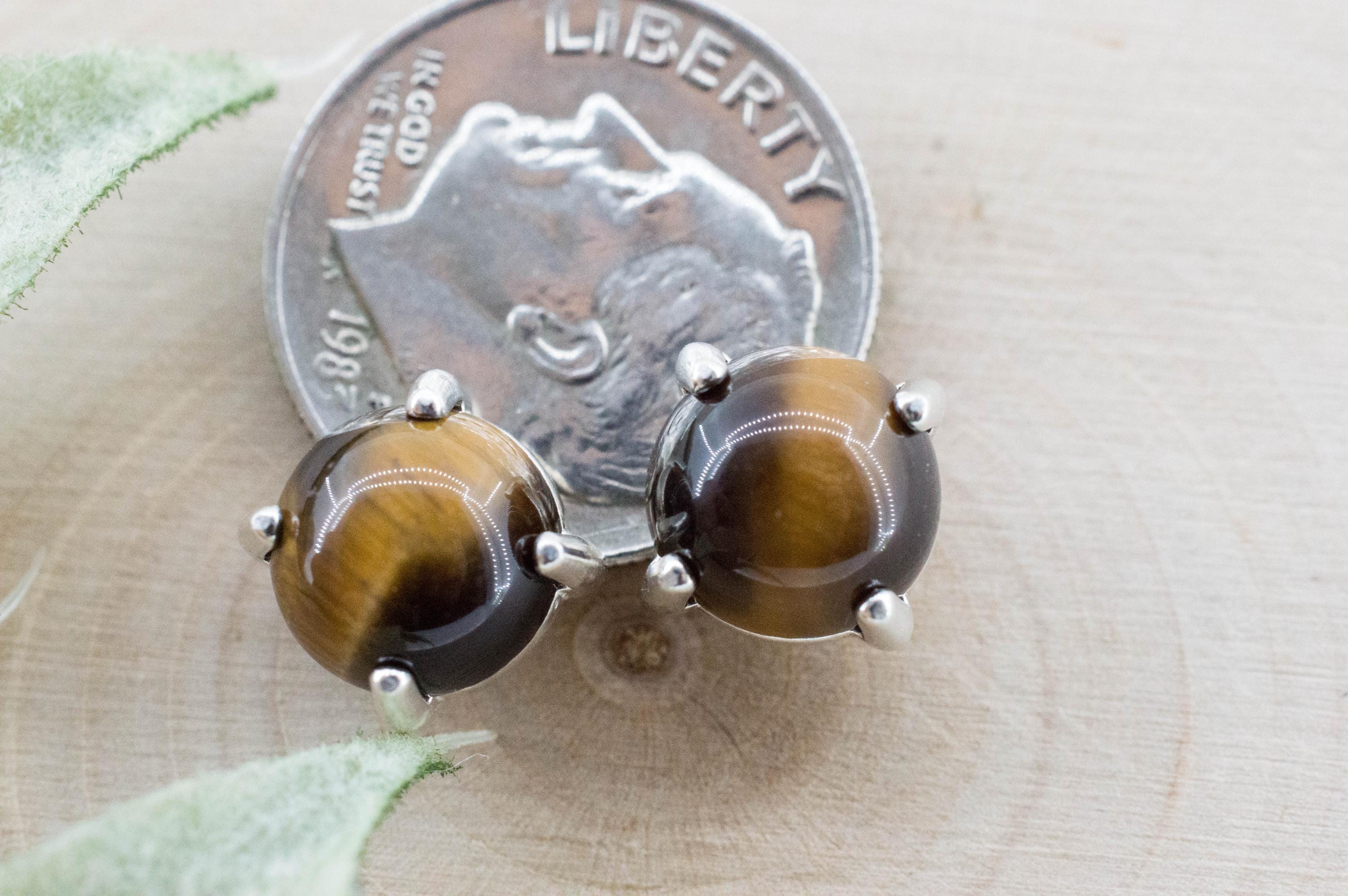 Tiger's Eye Earrings; Natural Untreated Thailand Tiger Eye; 3.360cts - Mark Oliver Gems