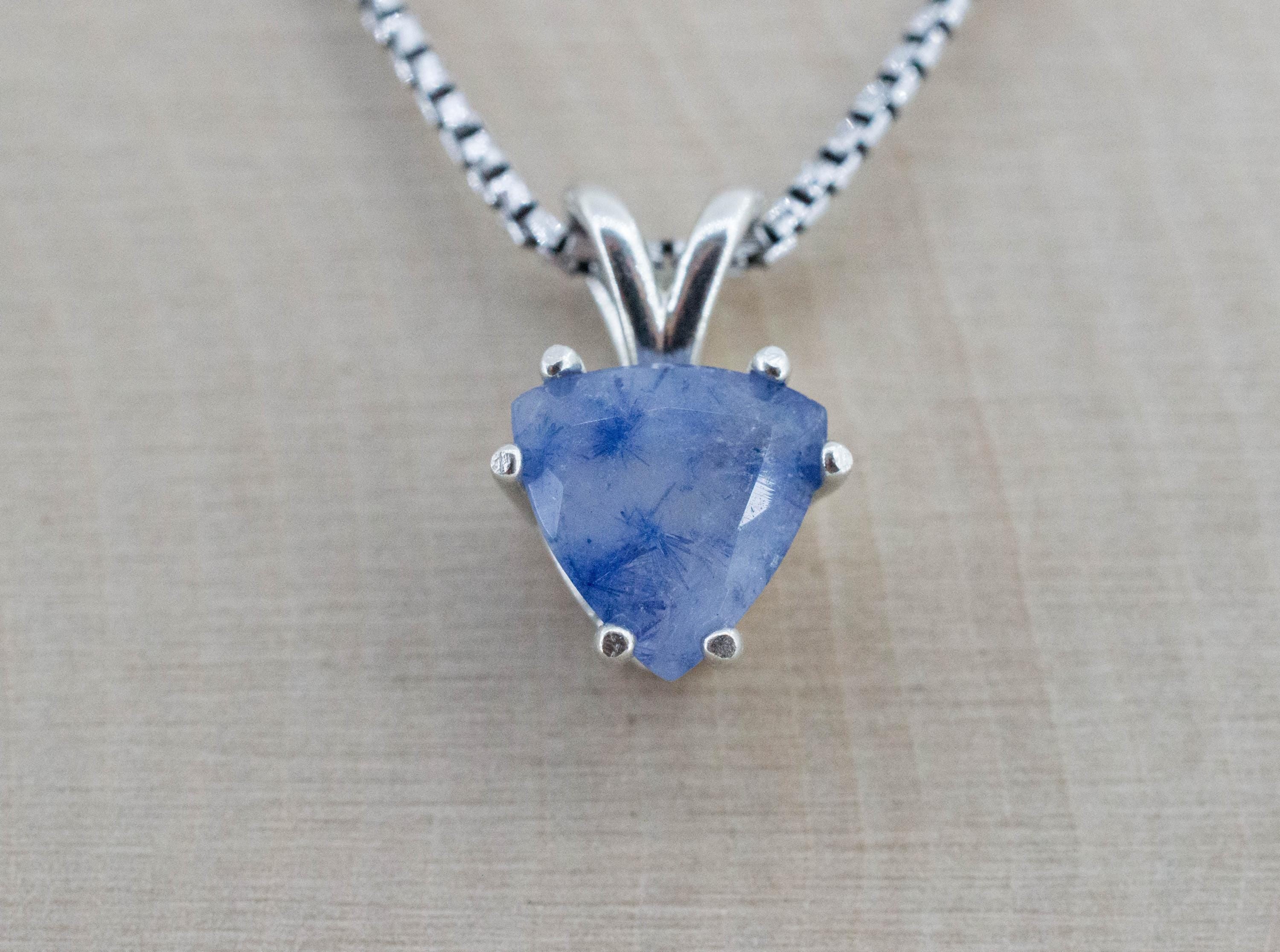 Dumortierite Quartz Pendant; Natural Untreated Brazil Dumortierite; 1.515cts - Mark Oliver Gems