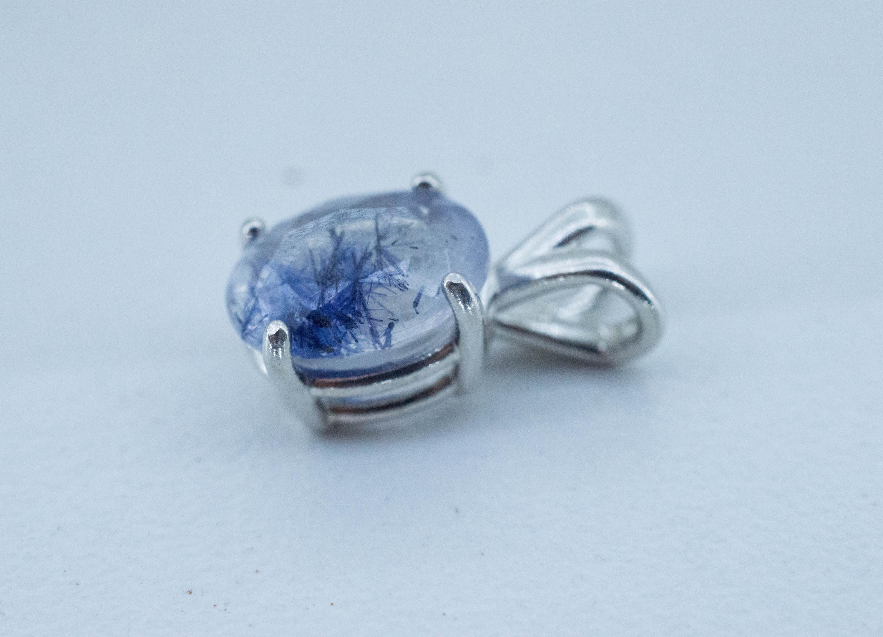 Dumortierite Quartz Pendant; Natural Untreated Brazil Dumortierite; 2.285cts - Mark Oliver Gems