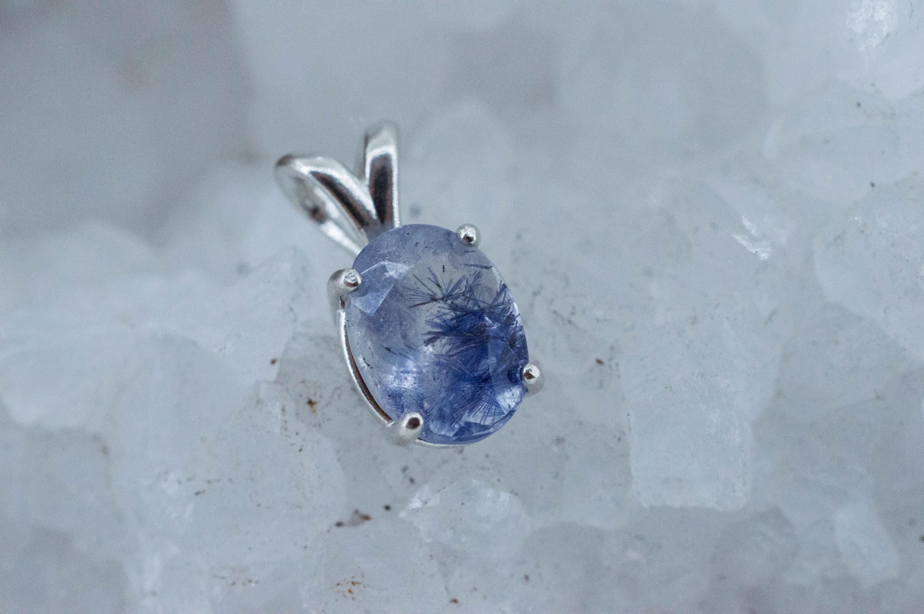 Dumortierite Quartz Pendant; Natural Untreated Brazil Dumortierite; 2.285cts - Mark Oliver Gems