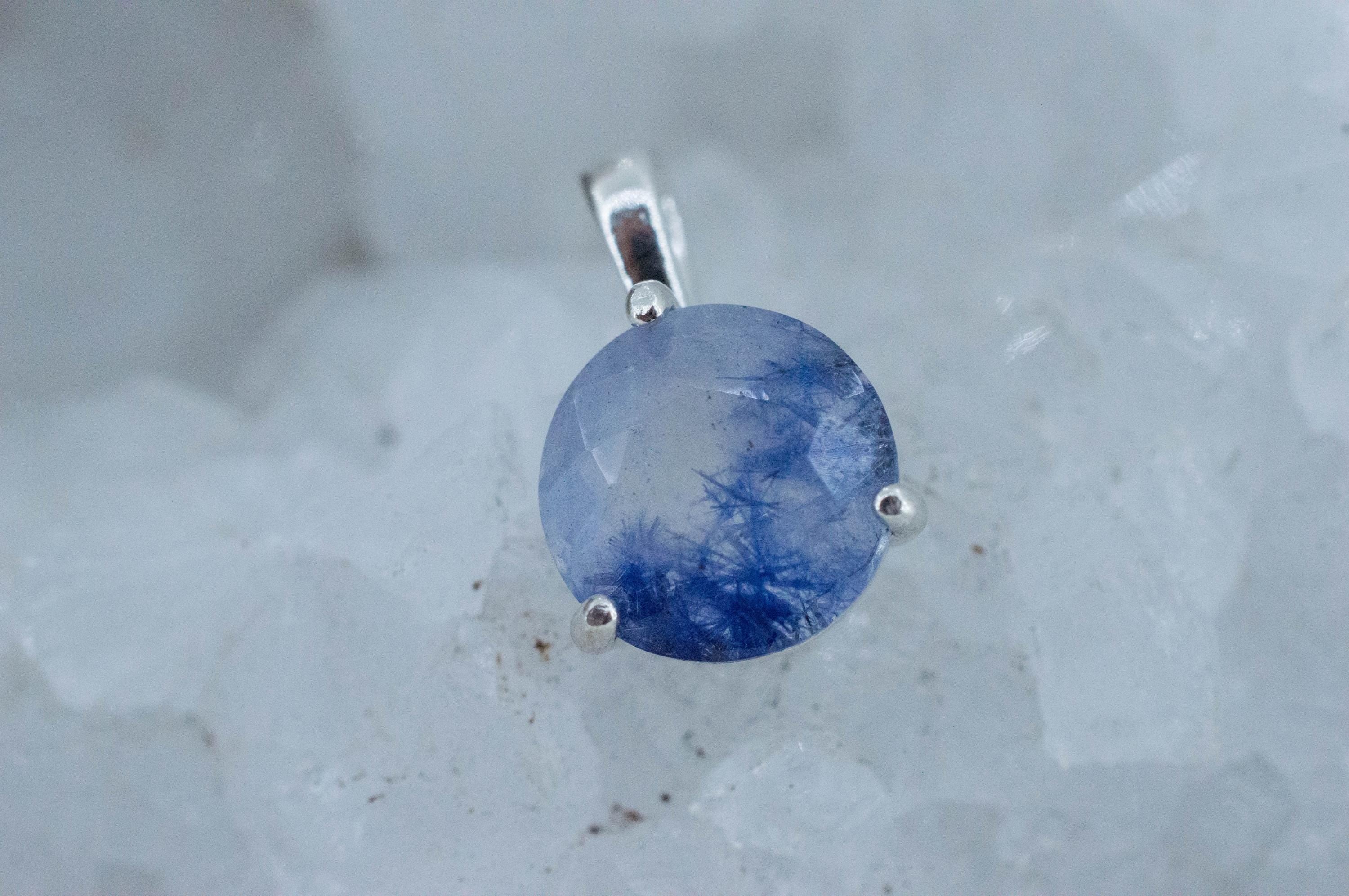 Dumortierite Quartz Pendant; Natural Untreated Brazil Dumortierite; 3.065cts - Mark Oliver Gems