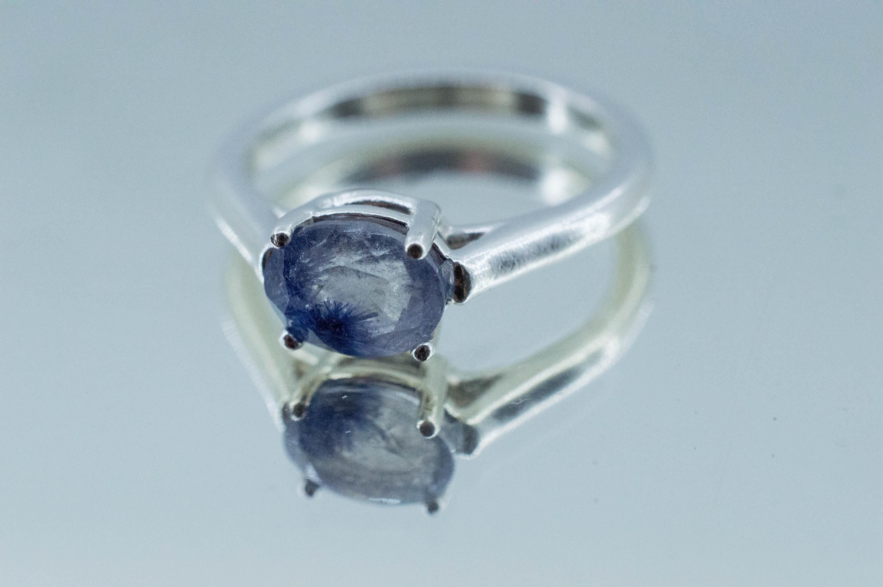 Dumortierite Quartz Ring; Natural Untreated Brazil Dumortierite; 1.260cts - Mark Oliver Gems