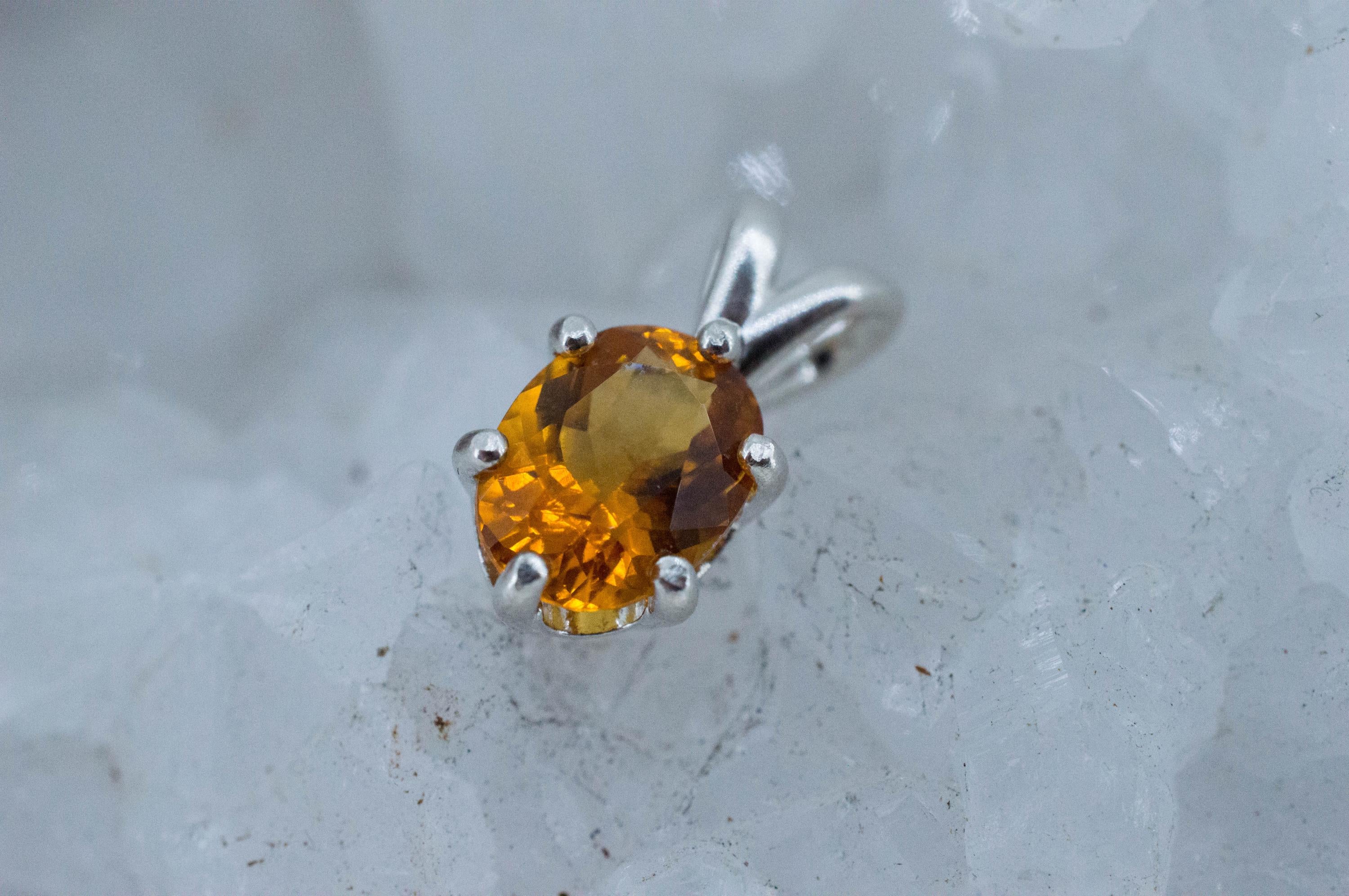 Citrine Pendant; Natural Untreated Uruguay Citrine; 1.550cts - Mark Oliver Gems