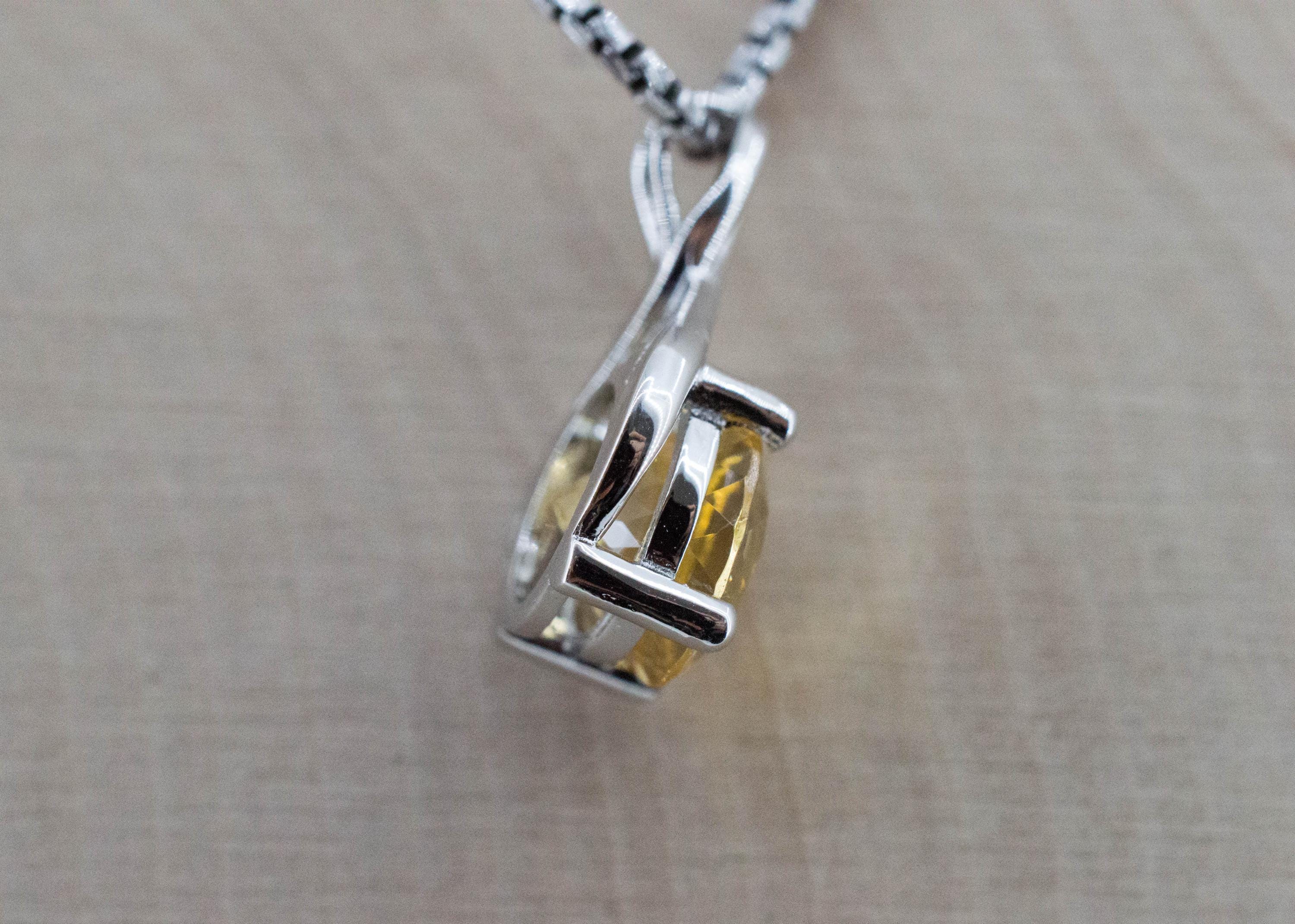 Citrine Pendant; Natural Untreated Congo Citrine; 1.710cts - Mark Oliver Gems